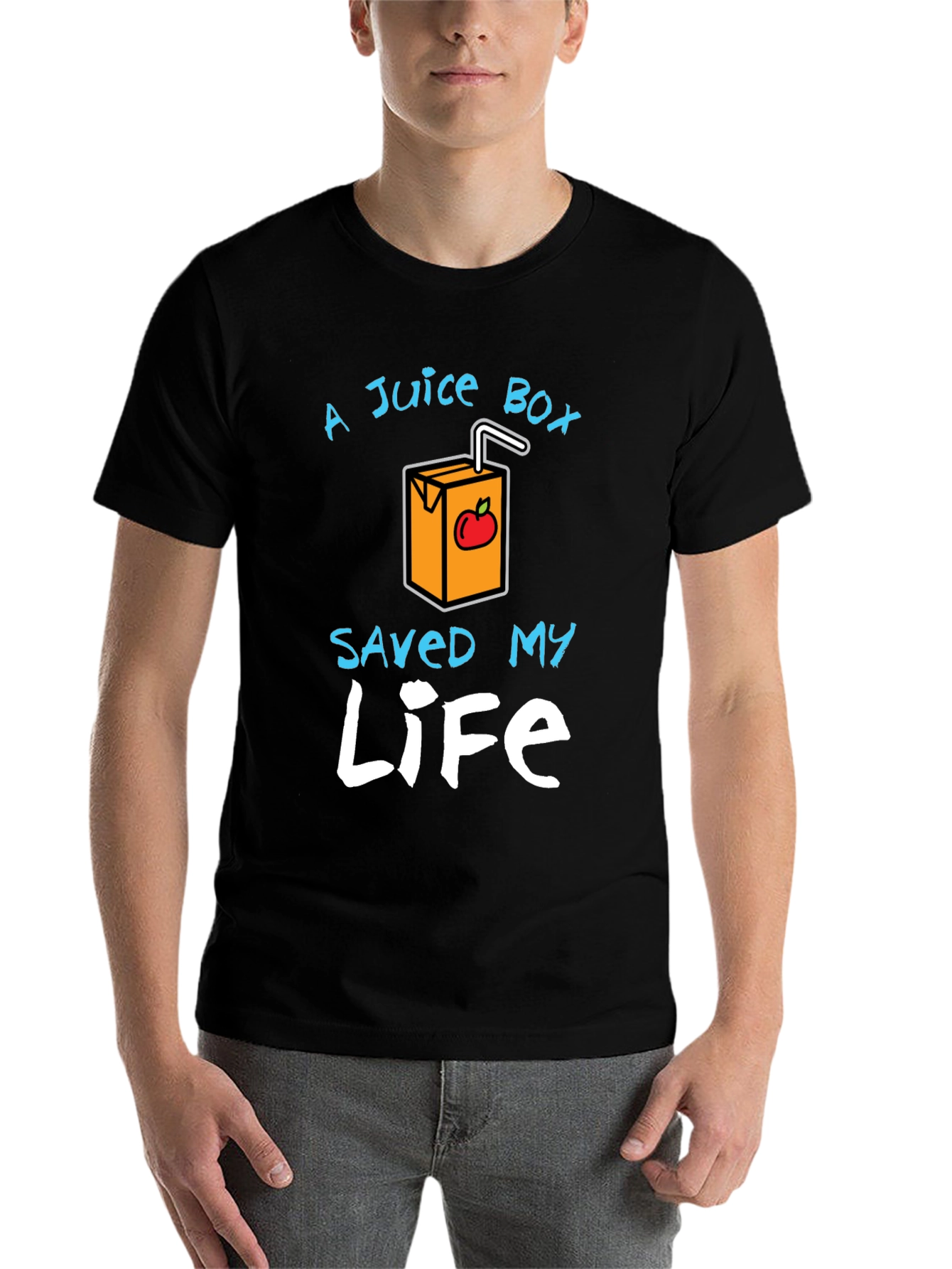 Black Juice Box Saved My Life Graphic Tee - Trendy T-Shirt view 7