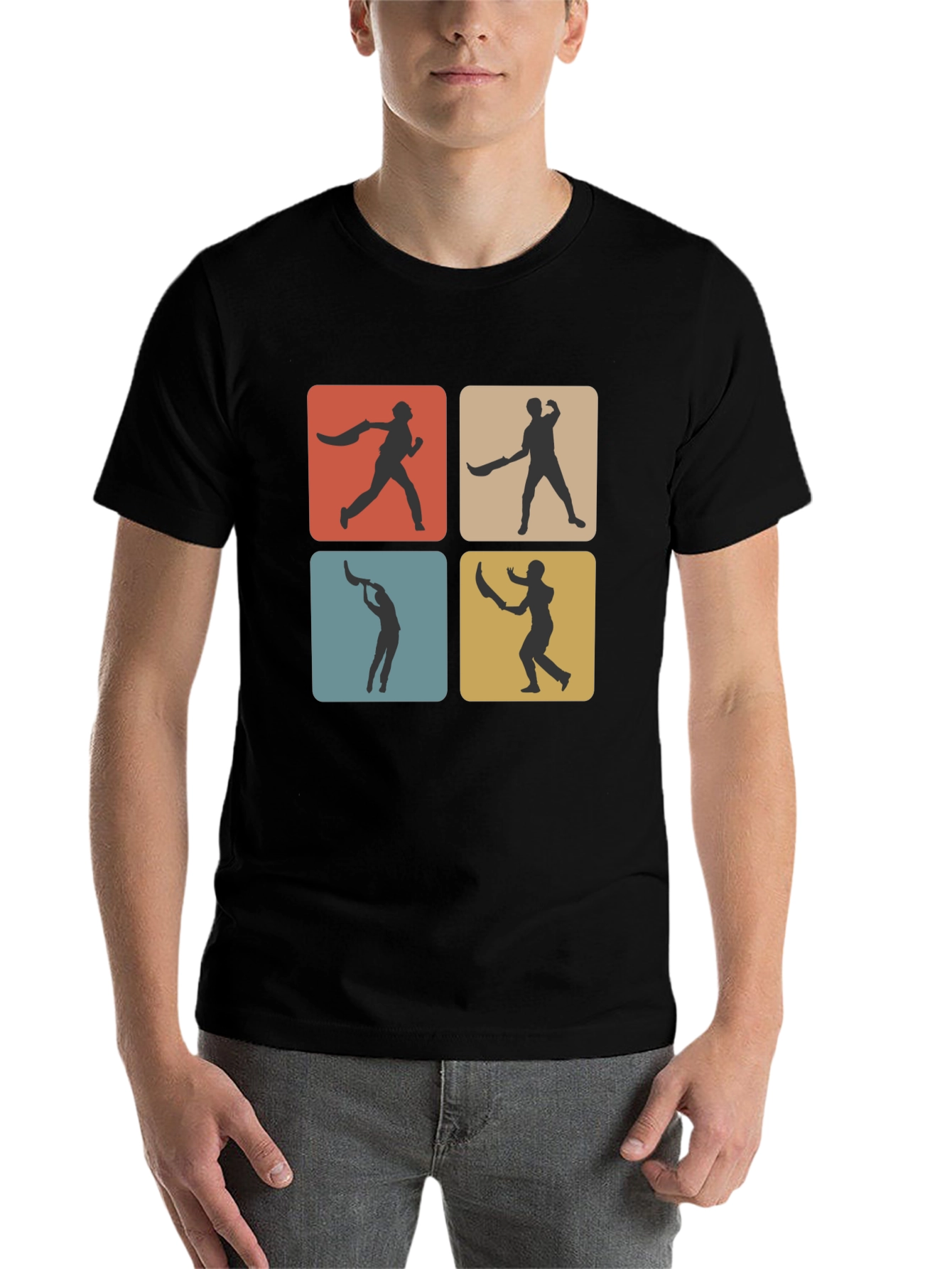 Black Retro Cricket T-Shirt - Black view 7
