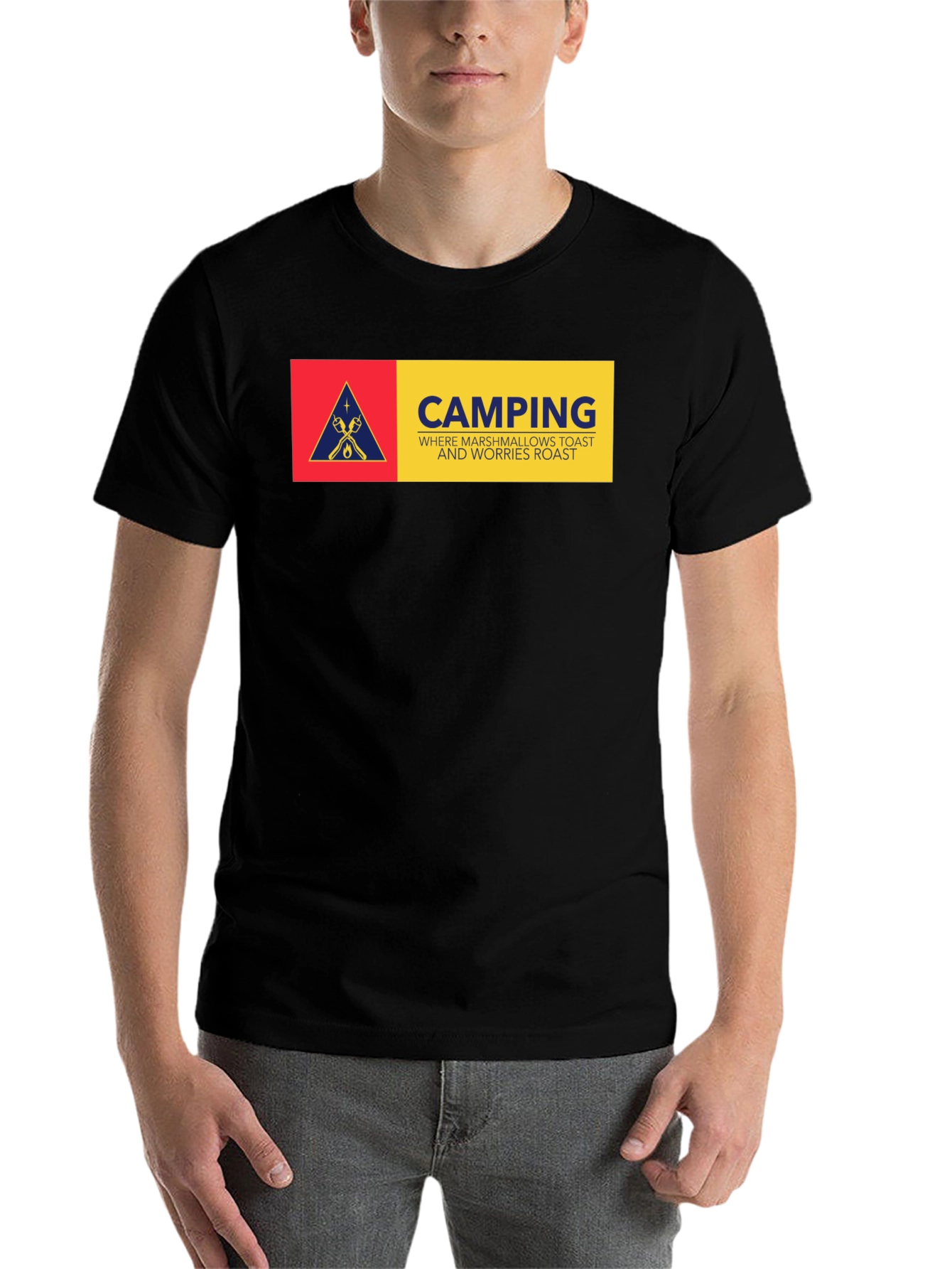 Black Camping Marshmallow Toast T-Shirt view 7