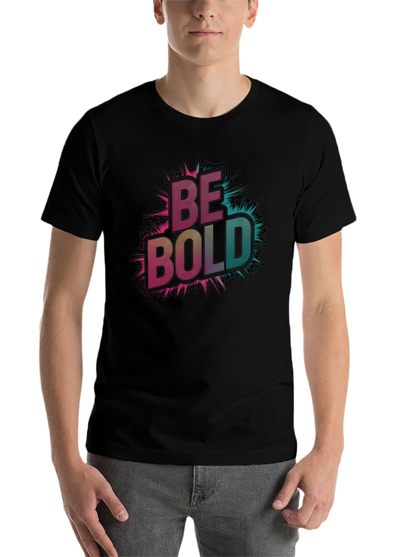 Black Be Bold Graphic Tee - Men's Black T-Shirt view 7