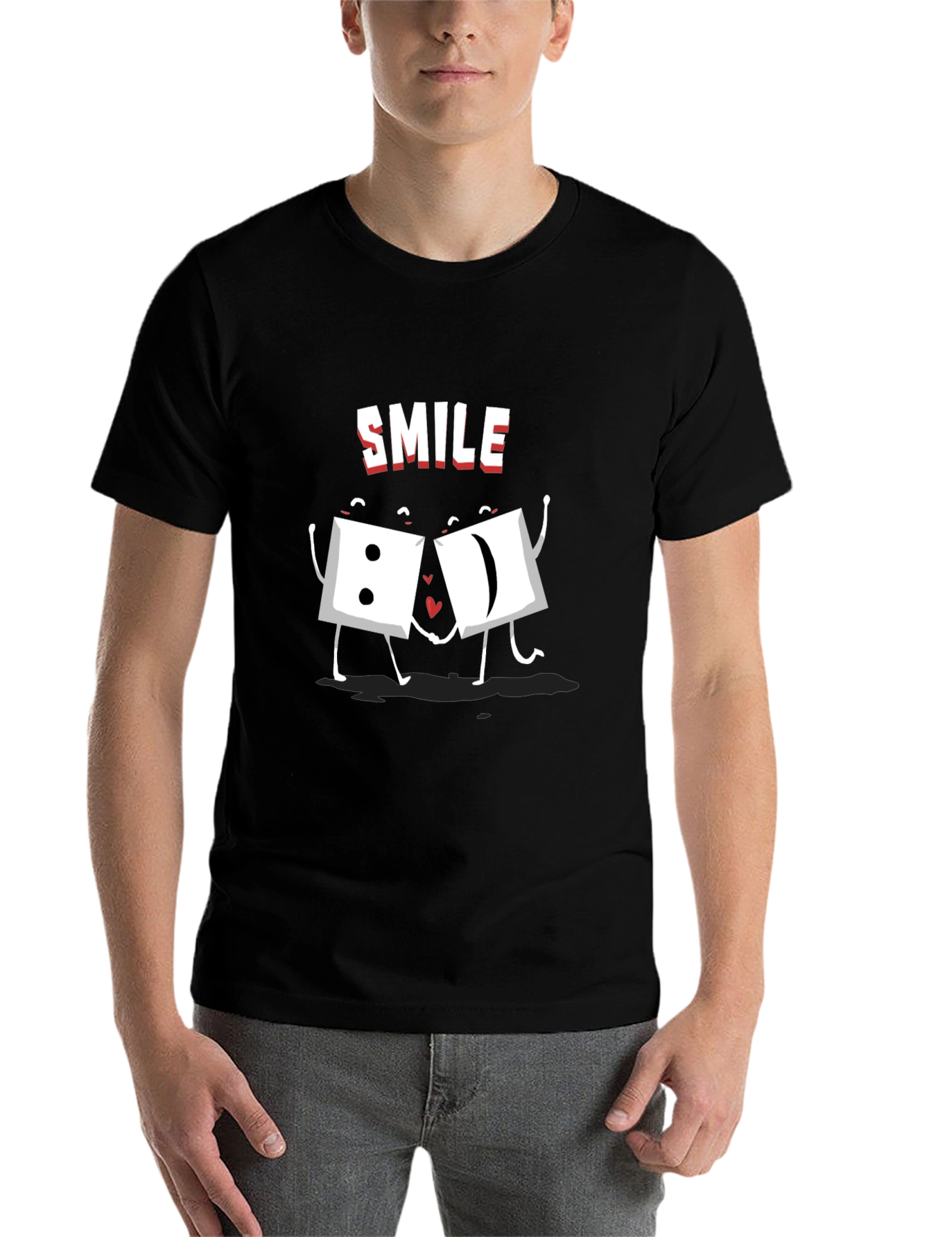 Smile Dice Graphic Tee - Black Cotton T-Shirt - 7