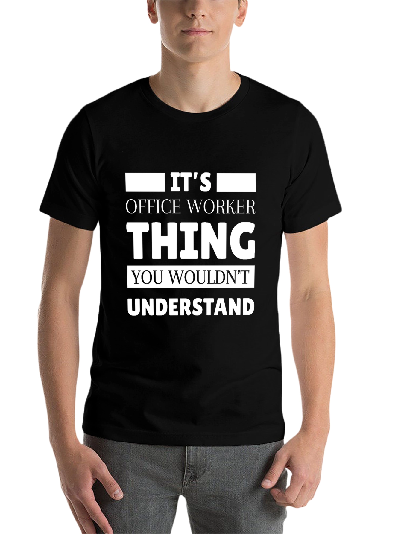 Black Office Worker Thing T-Shirt Funny Work Tee view 7