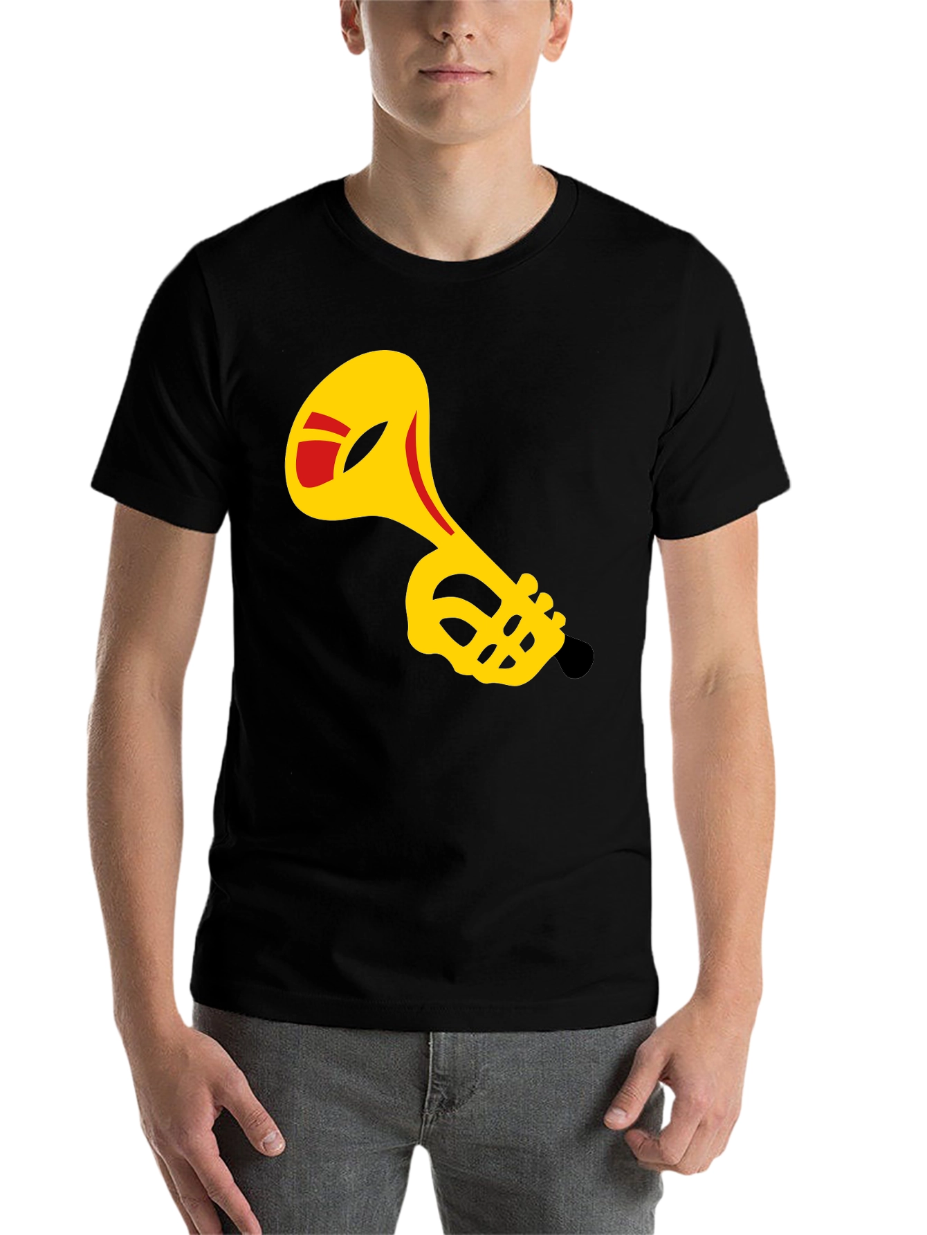 Black Trumpet Graphic Black T-Shirt - Music Lover Tee view 7