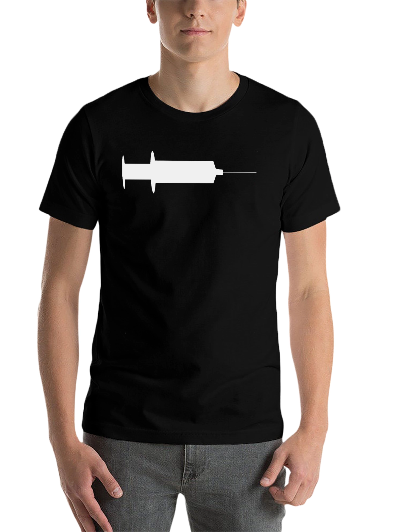 Black Syringe Graphic Tee - Inject Some Fun! view 7