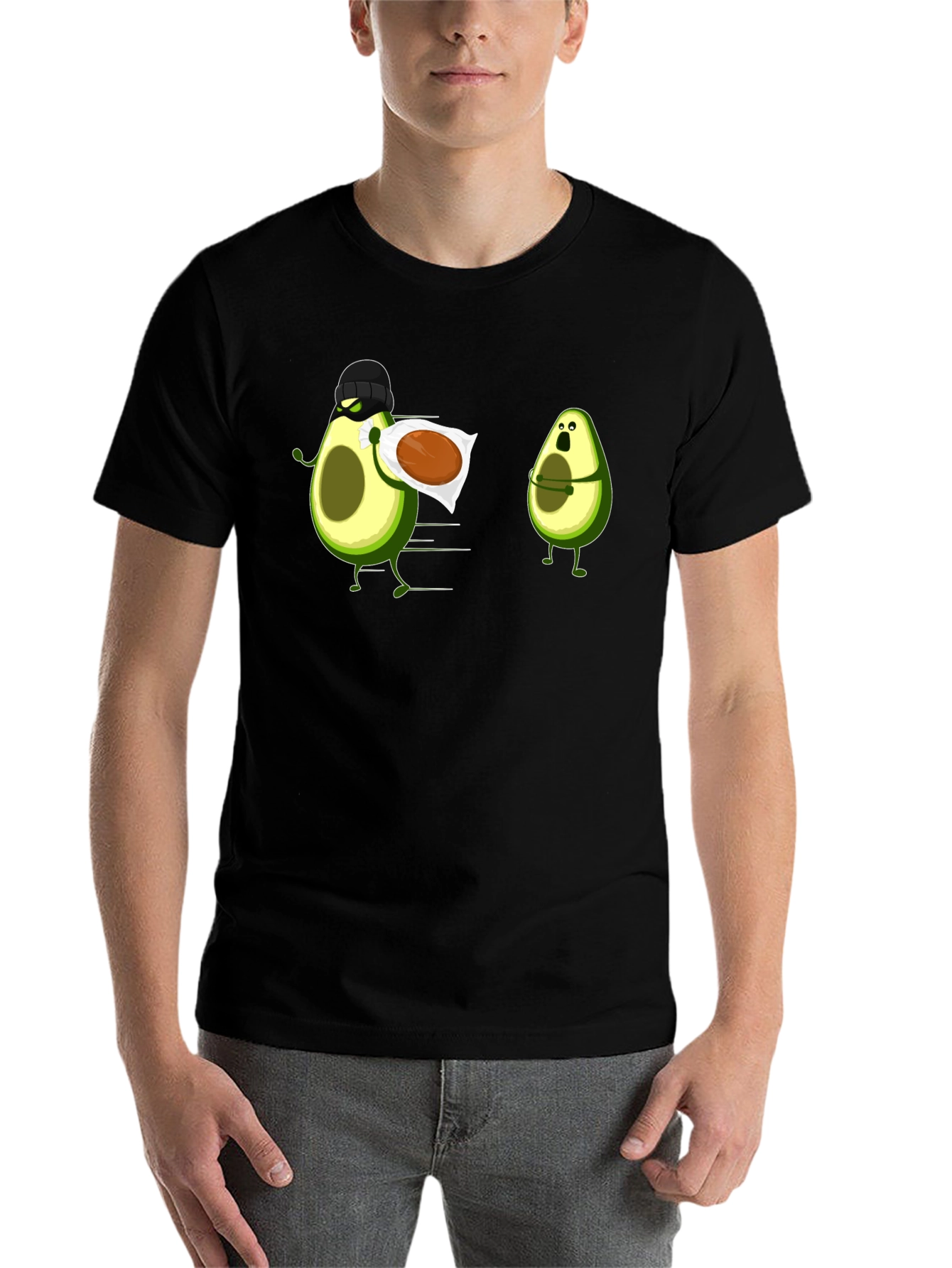 Black Avocado Thief Graphic Tee - Funny Fruit Humor view 7
