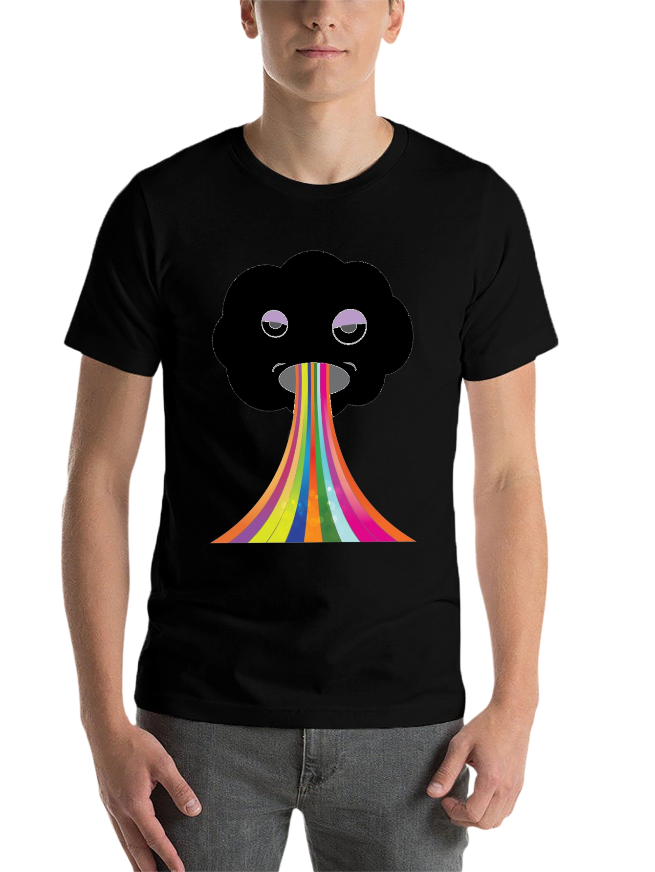 Black Rainbow Cloud Graphic Tee view 7