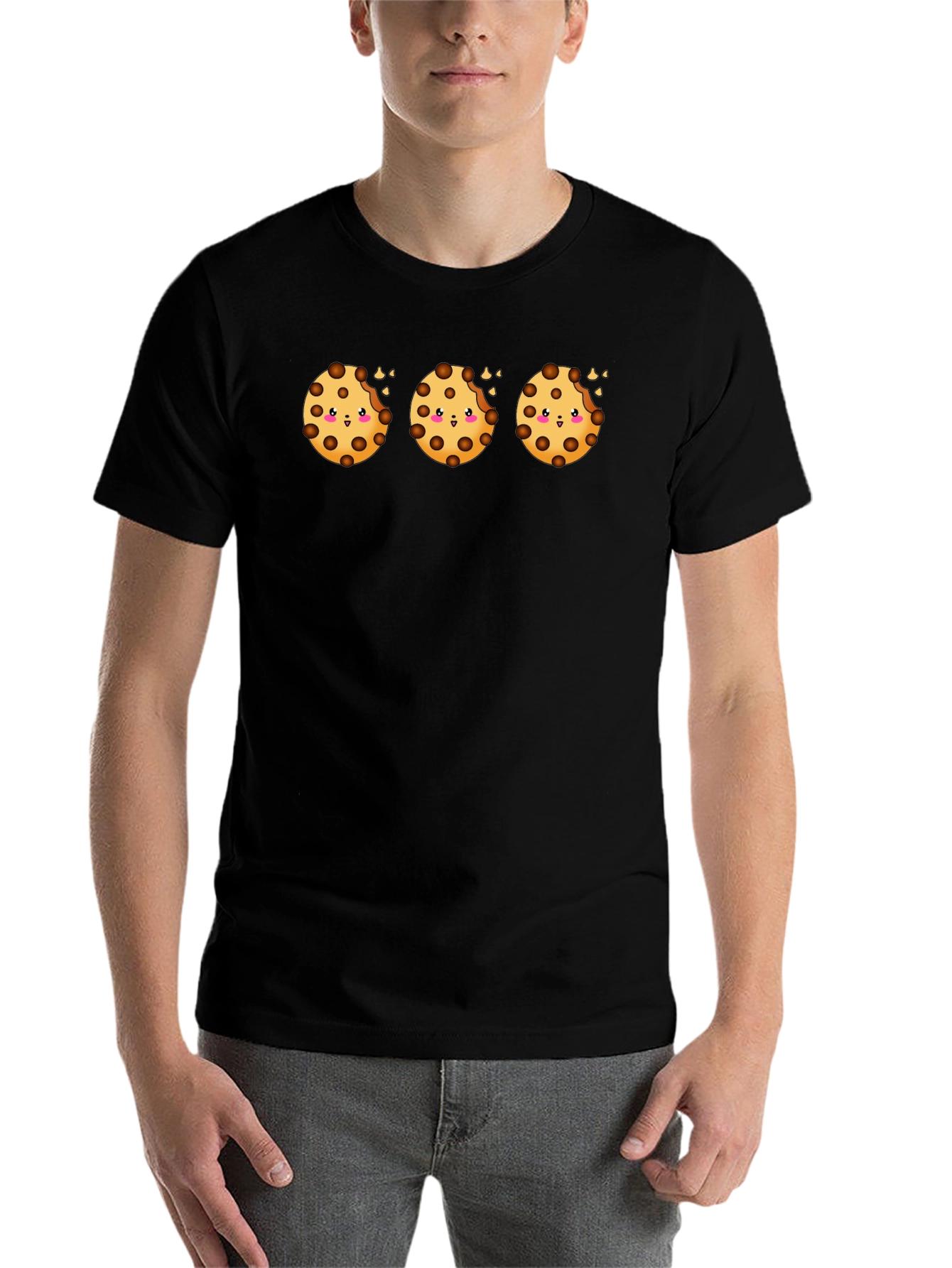 Black Cute Cookie Bites T-Shirt view 7