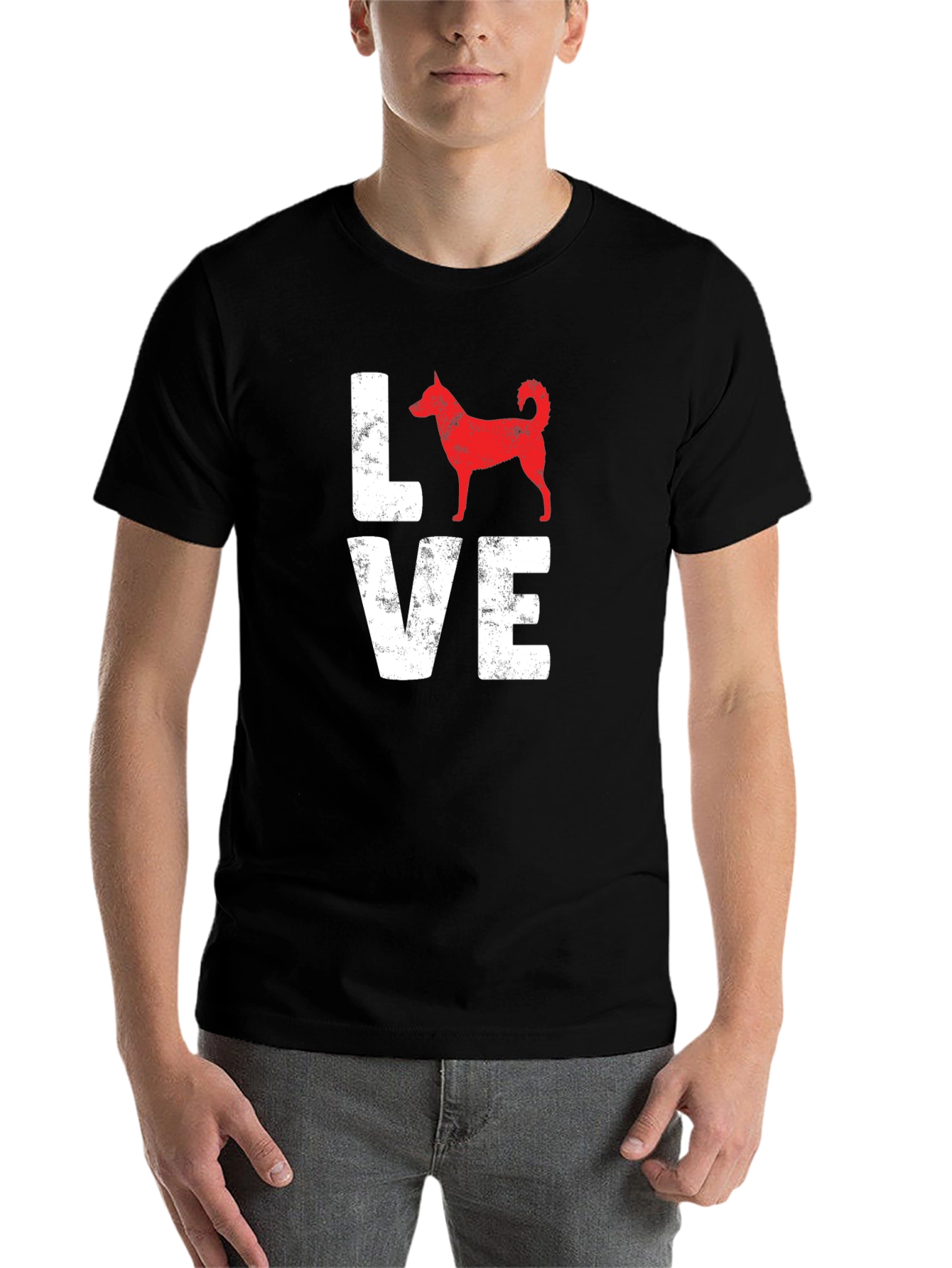 Black Love Dog Graphic T-Shirt view 7
