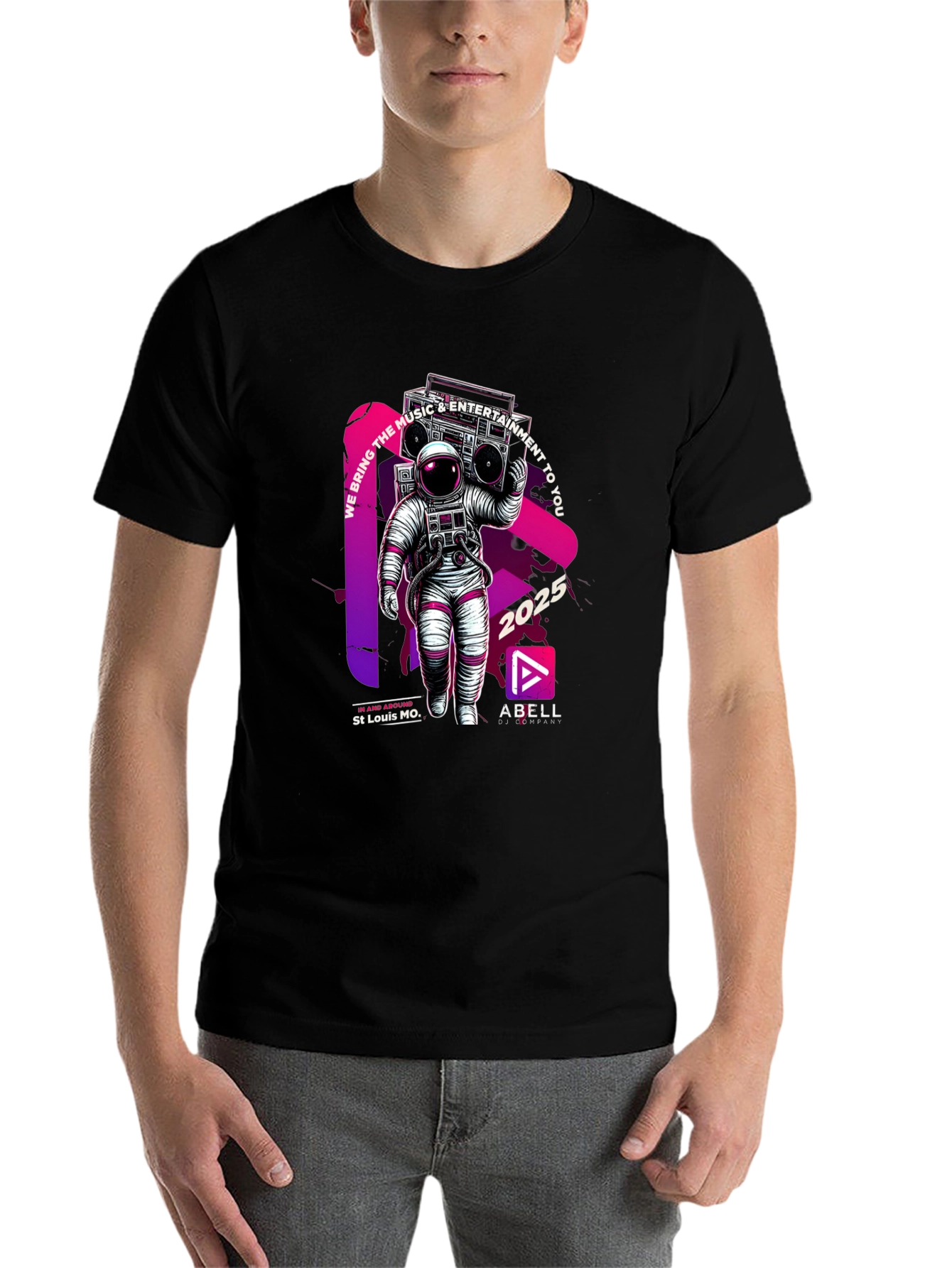 Black Astronaut Music T-Shirt - We Bring the Music view 7