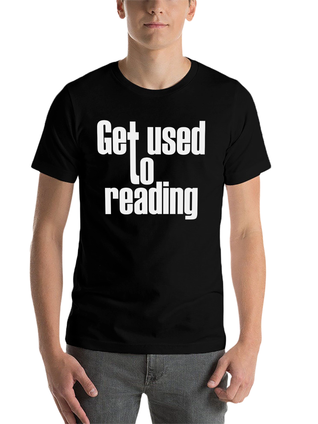 Black Get Used To Reading Graphic Tee - Unisex view 7