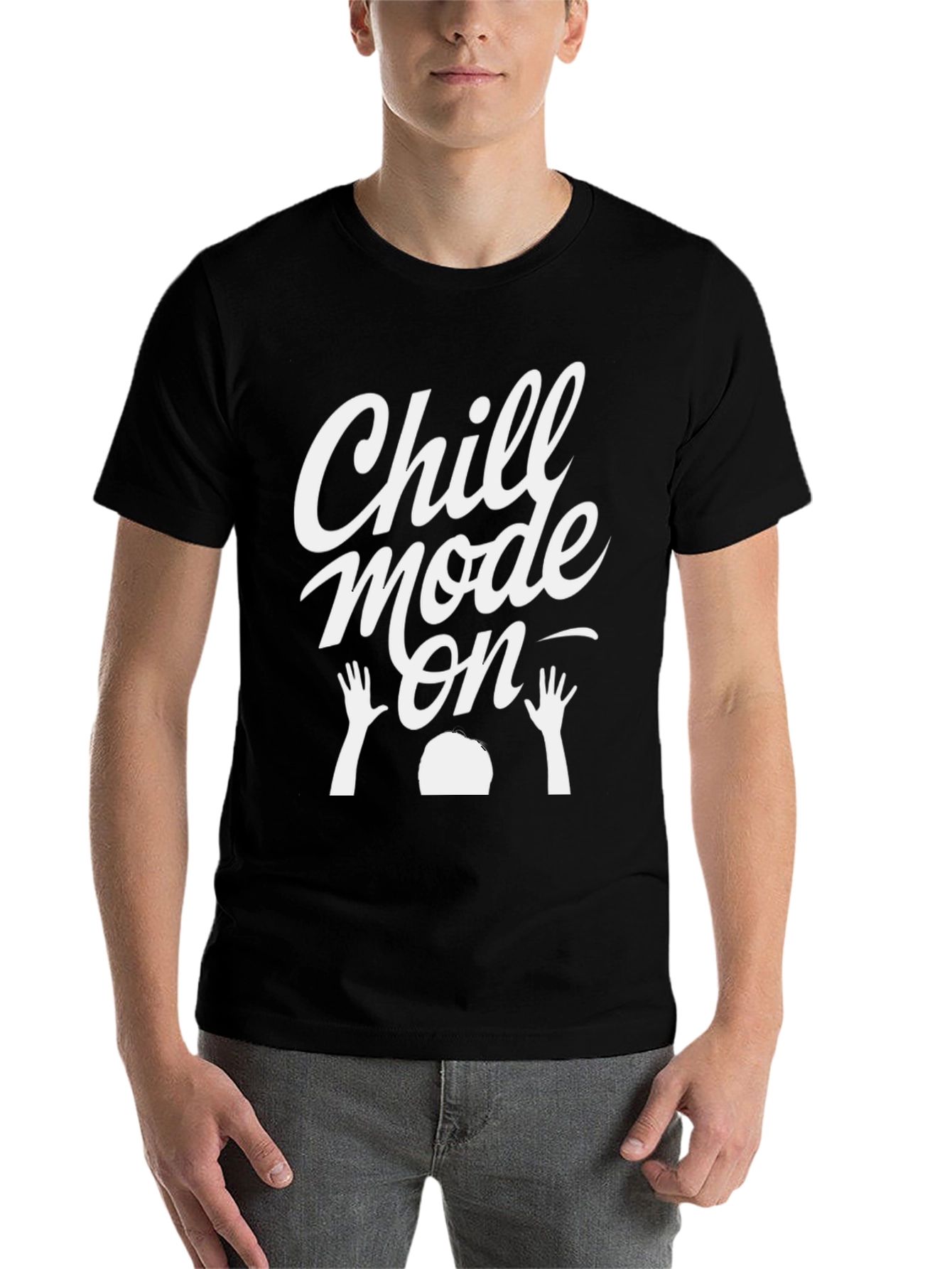 Black Chill Mode On Graphic T-Shirt view 7