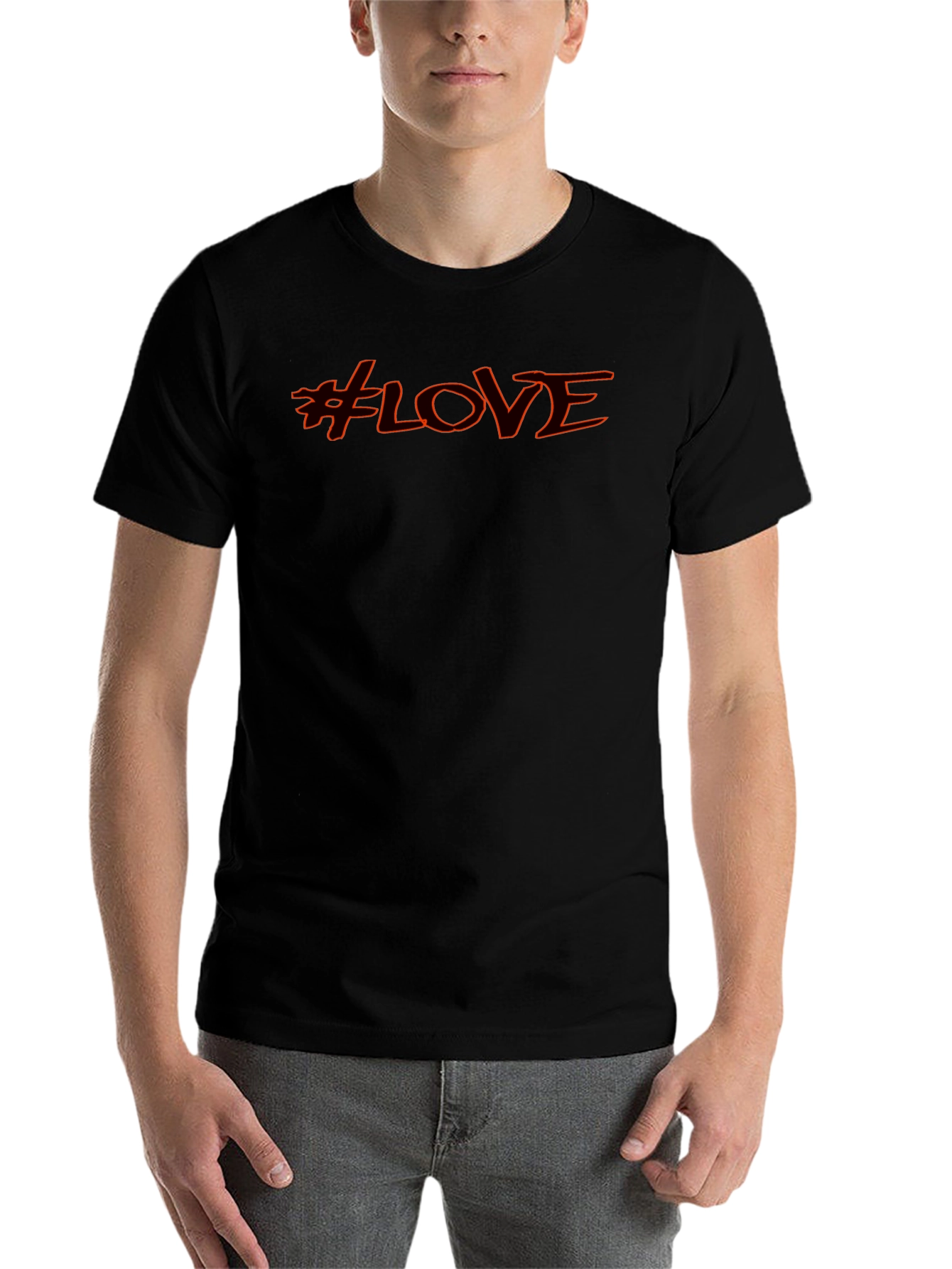 Black #LOVE Graphic T-Shirt - Casual Black Tee view 7