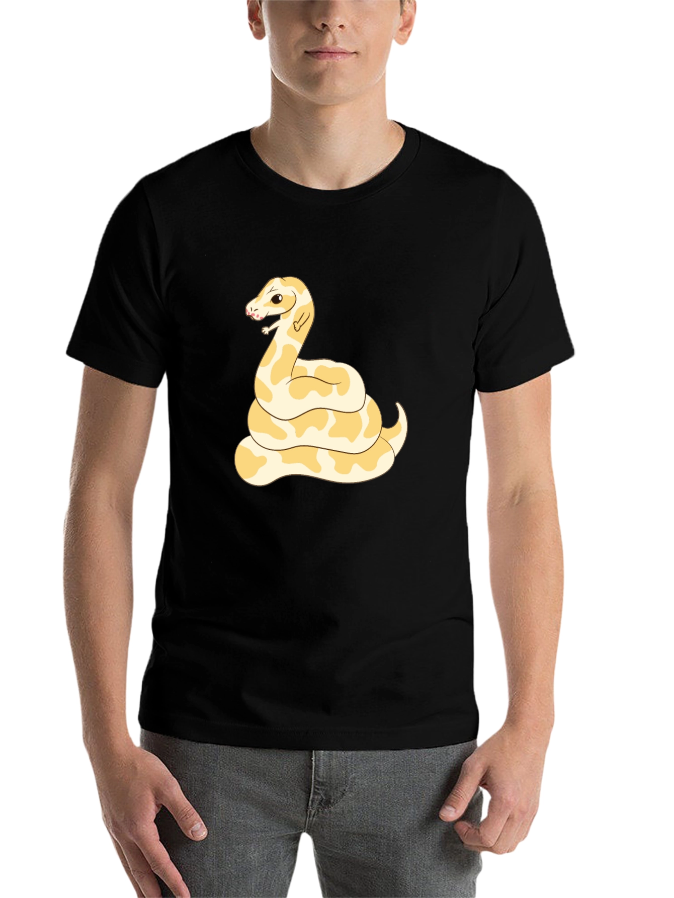 Black Snake Graphic Tee - Black Cotton T-Shirt view 7