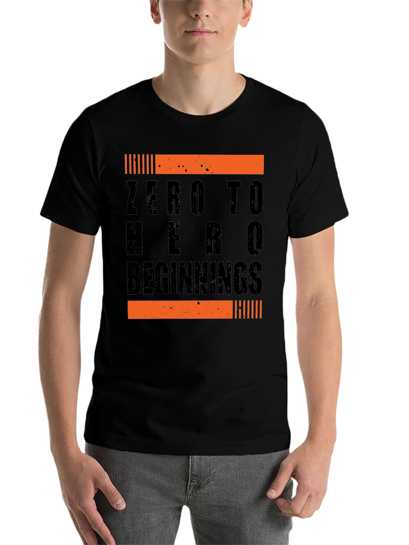 Black Zero to Hero Beginnings Black Graphic Tee view 7