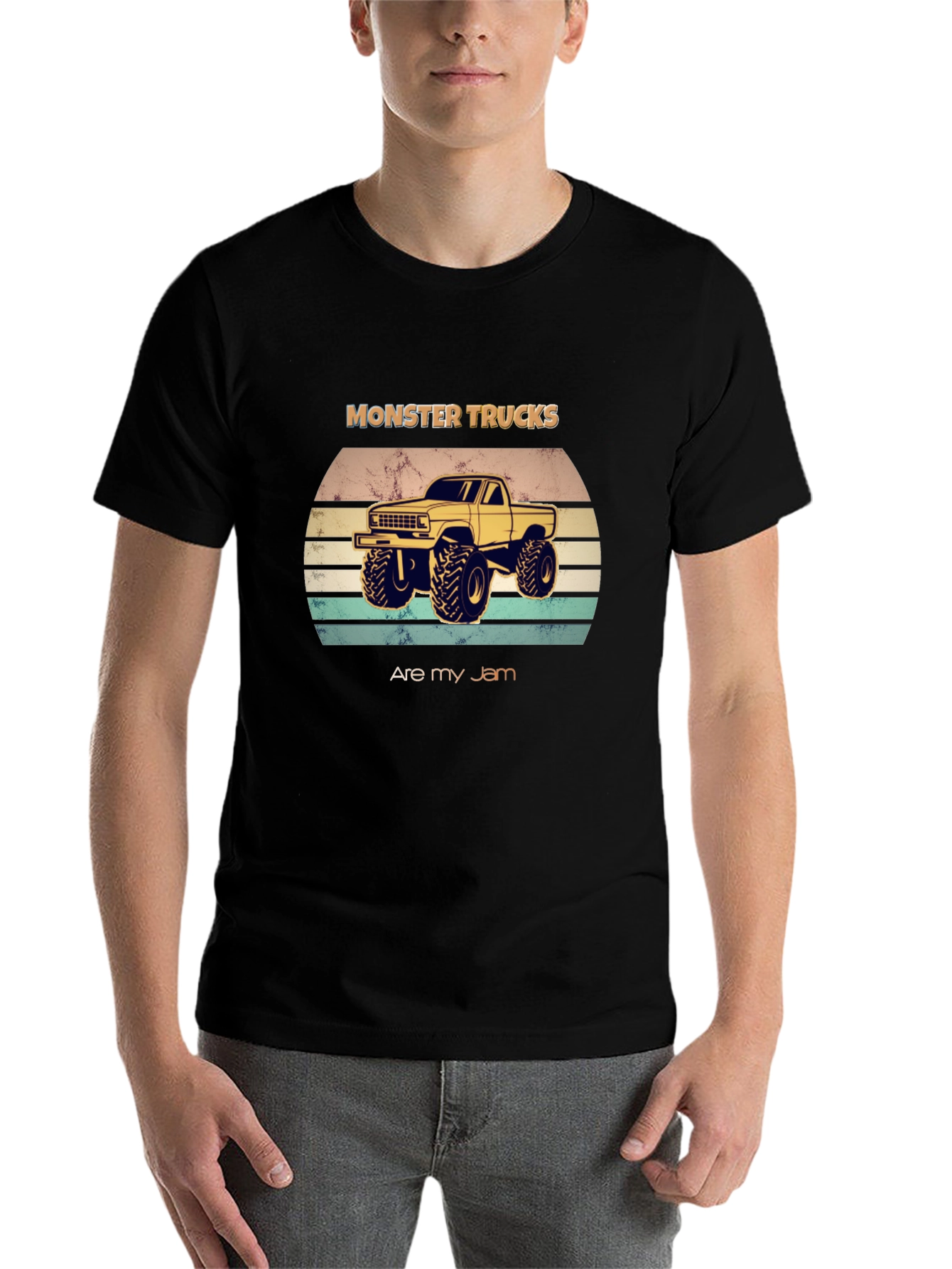 Black Monster Trucks Are My Jam T-Shirt view 7