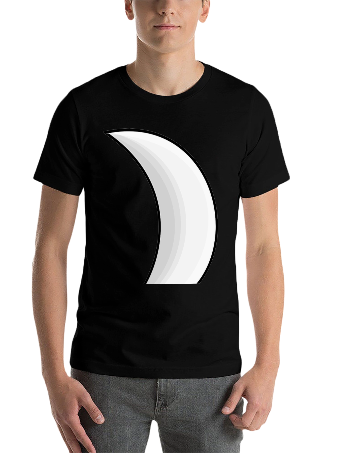 Black Crescent Moon Graphic T-Shirt - Stylish Black Tee view 7