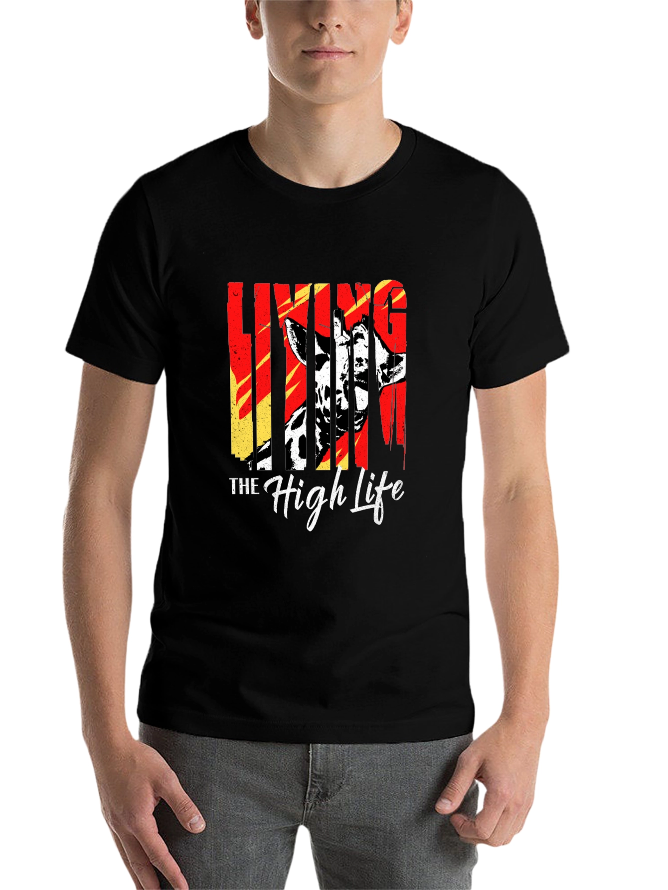 Black Living The High Life Giraffe T-Shirt - Black view 7