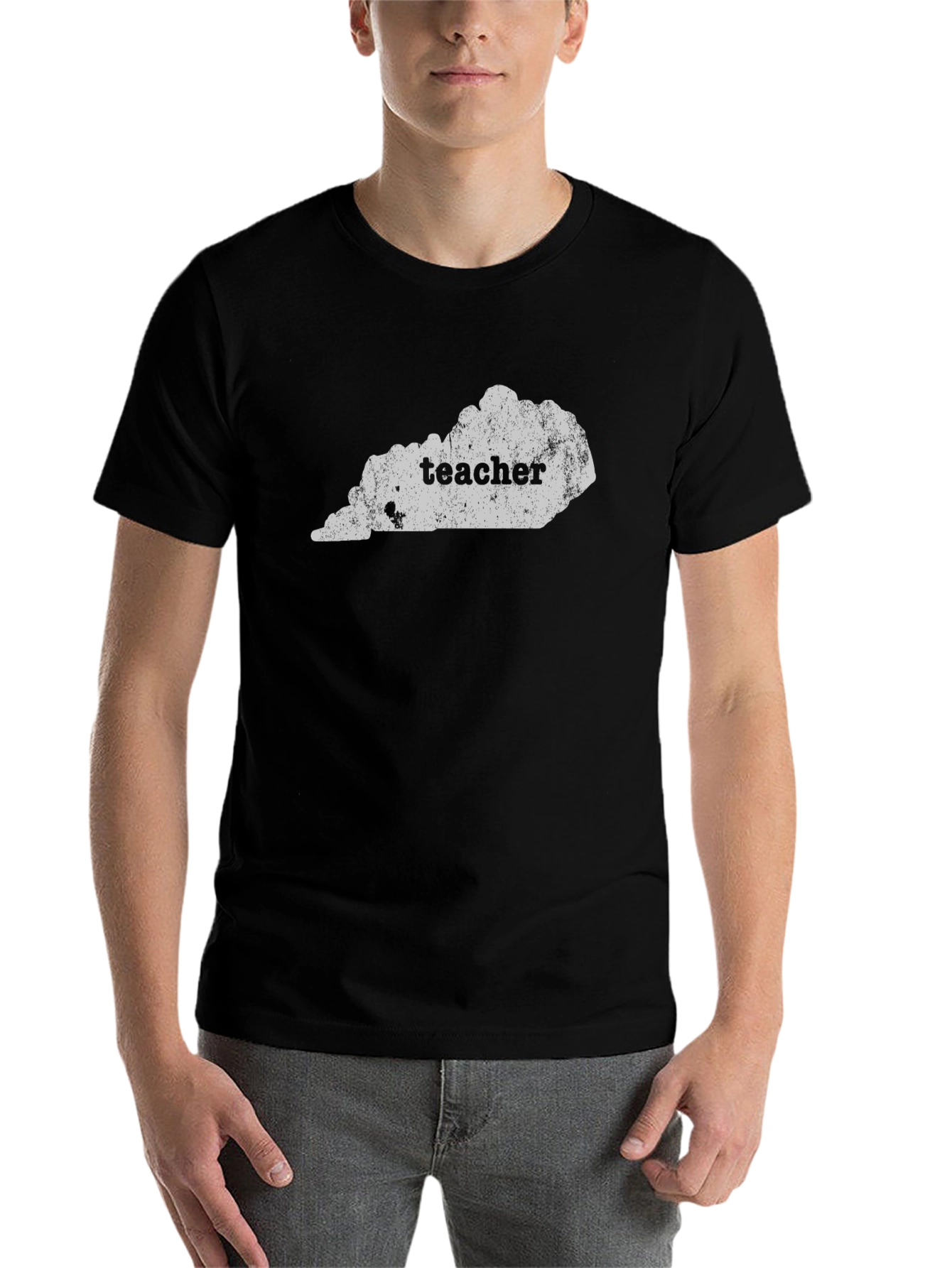 Black Kentucky Teacher Graphic T-Shirt - Unisex Black Tee view 7