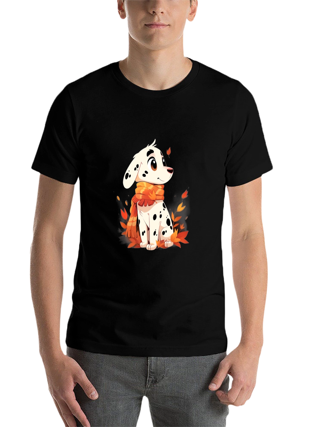 Black Dalmatian Puppy T-Shirt - Cute Cartoon Dog view 7