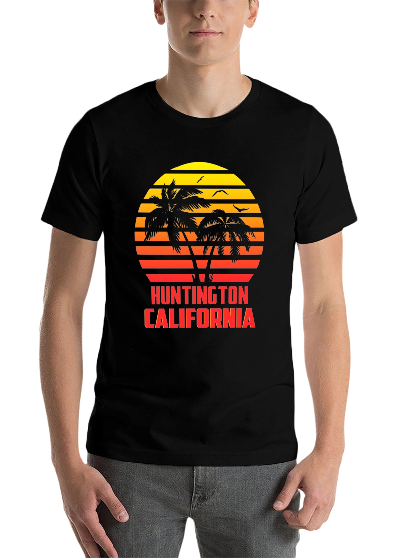 Black Huntington California Sunset Tee view 7