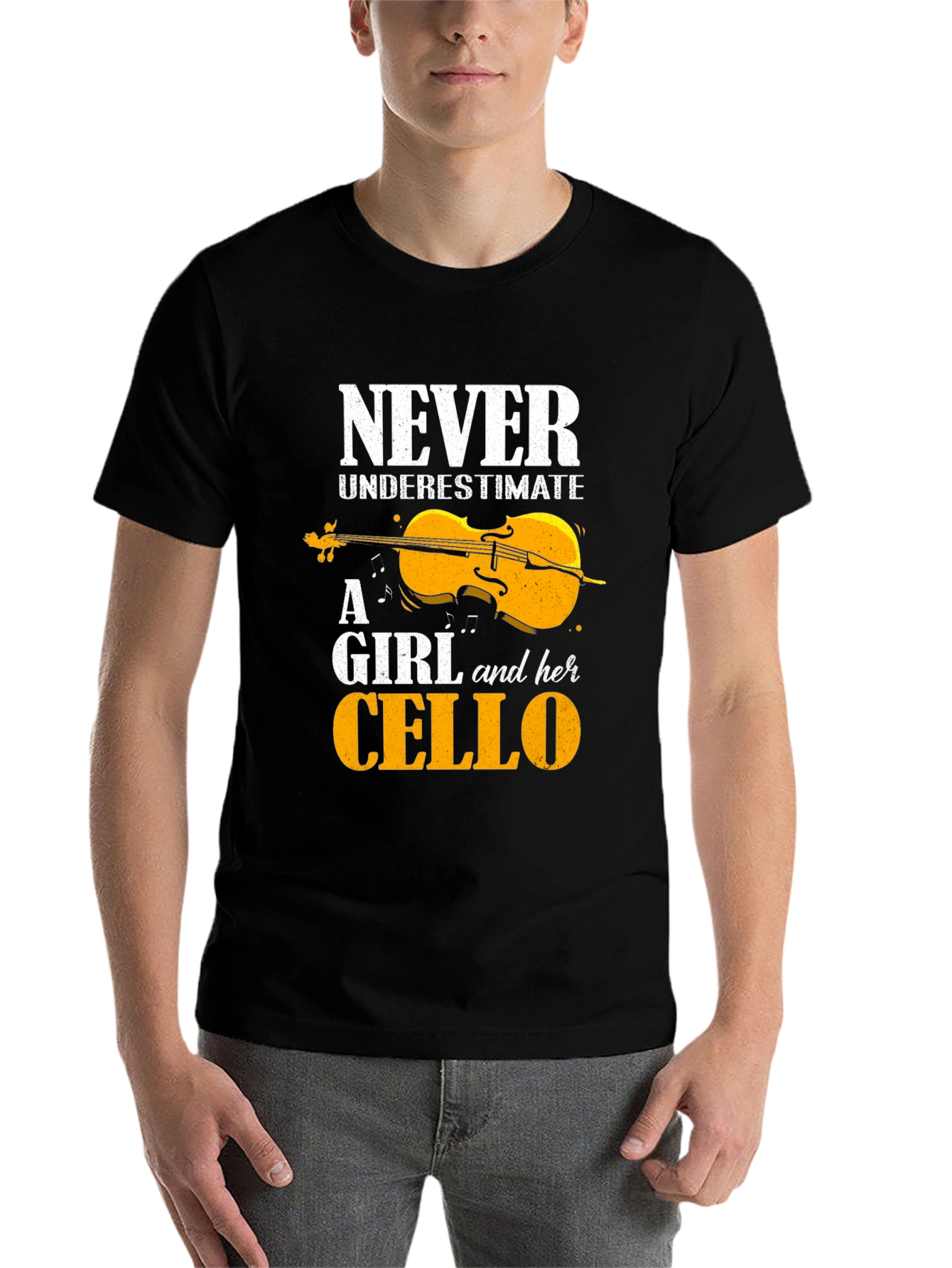 Black Never Underestimate A Girl And Her Cello T-Shirt view 7