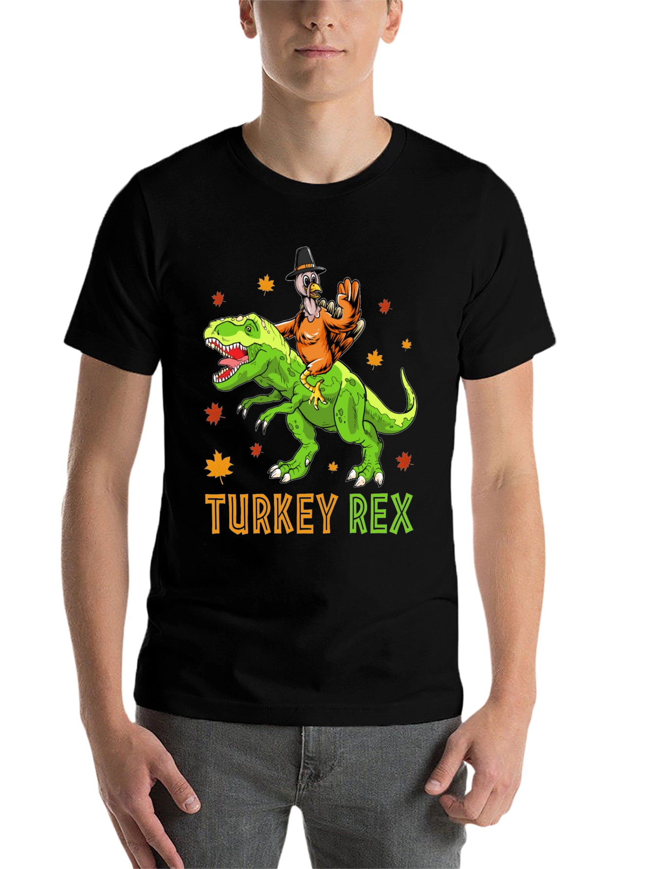 Turkey Rex T-Shirt: Thanksgiving Dinosaur Tee - 7