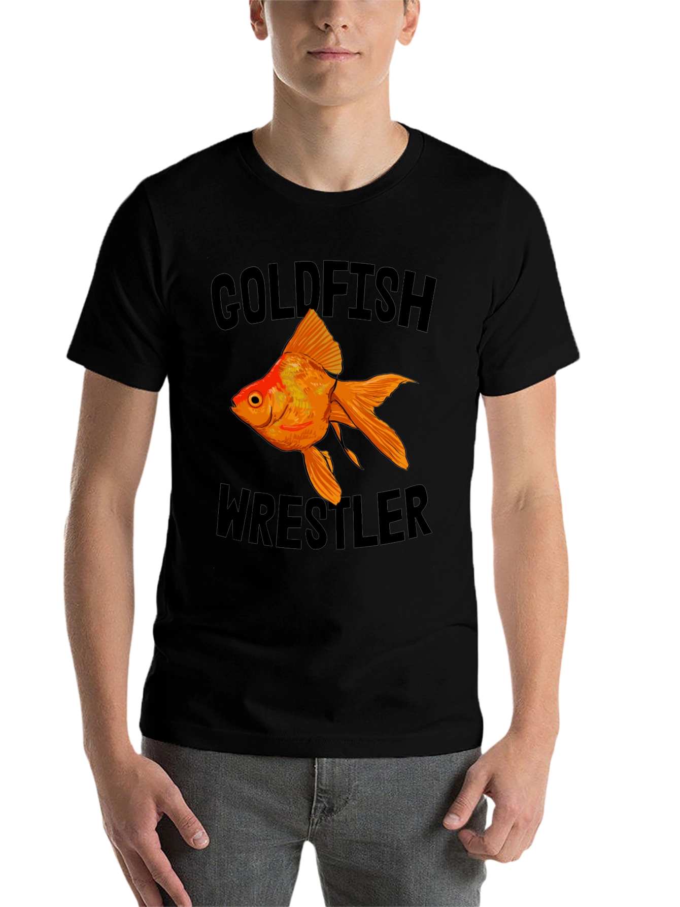 Black Goldfish Wrestler Graphic Tee view 7