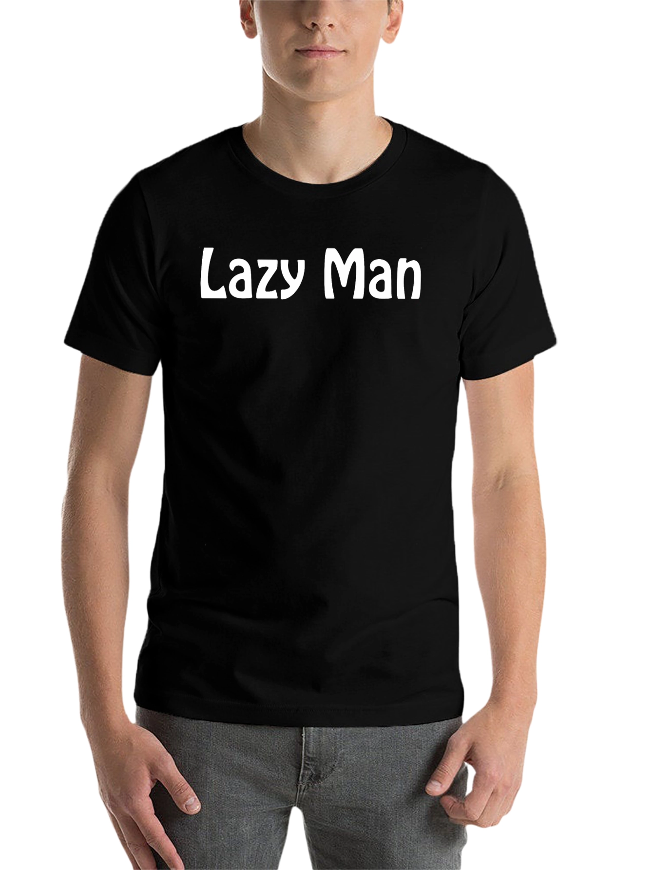 Black Lazy Man Black T-Shirt - Casual Style view 7