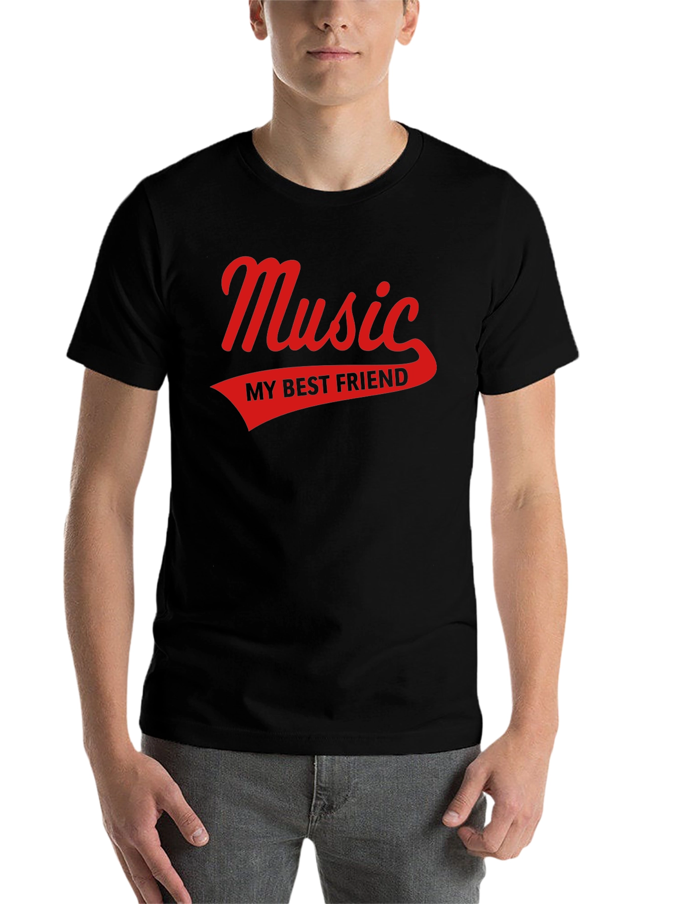 Black Music My Best Friend Black T-Shirt view 7