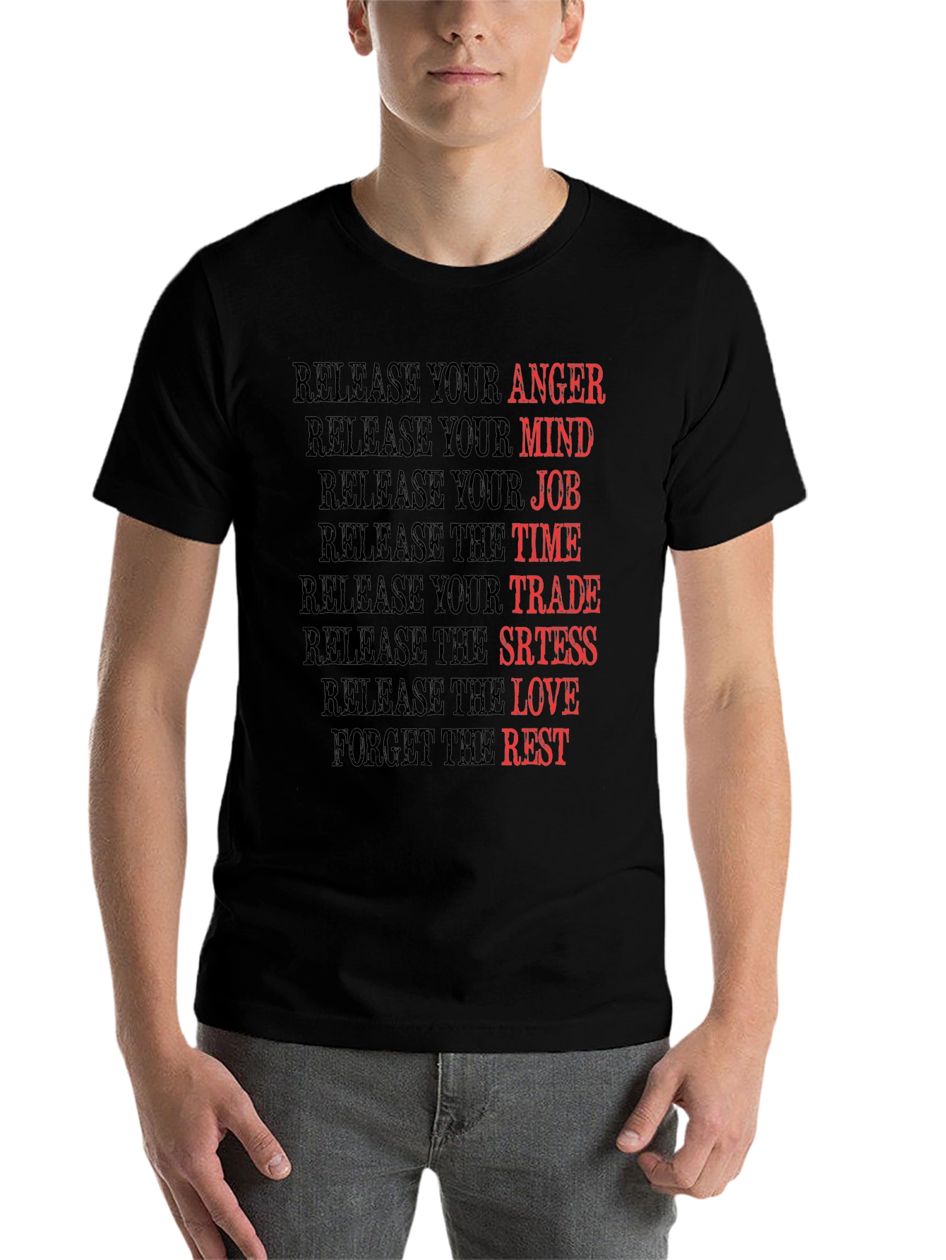 Black Release Your Anger Graphic T-Shirt view 7