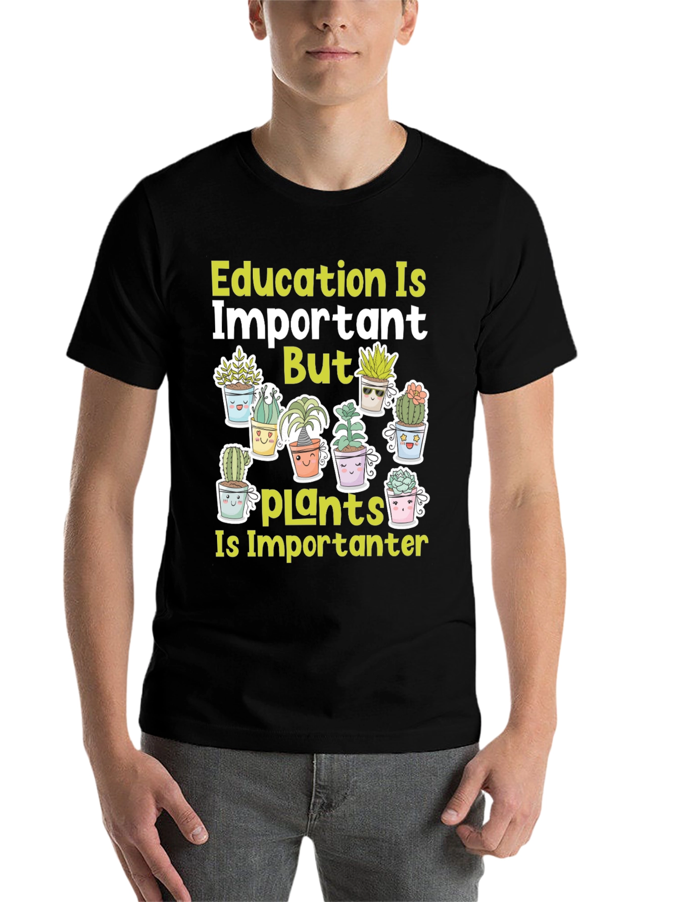 Black Education Important But Plants T-Shirt view 7