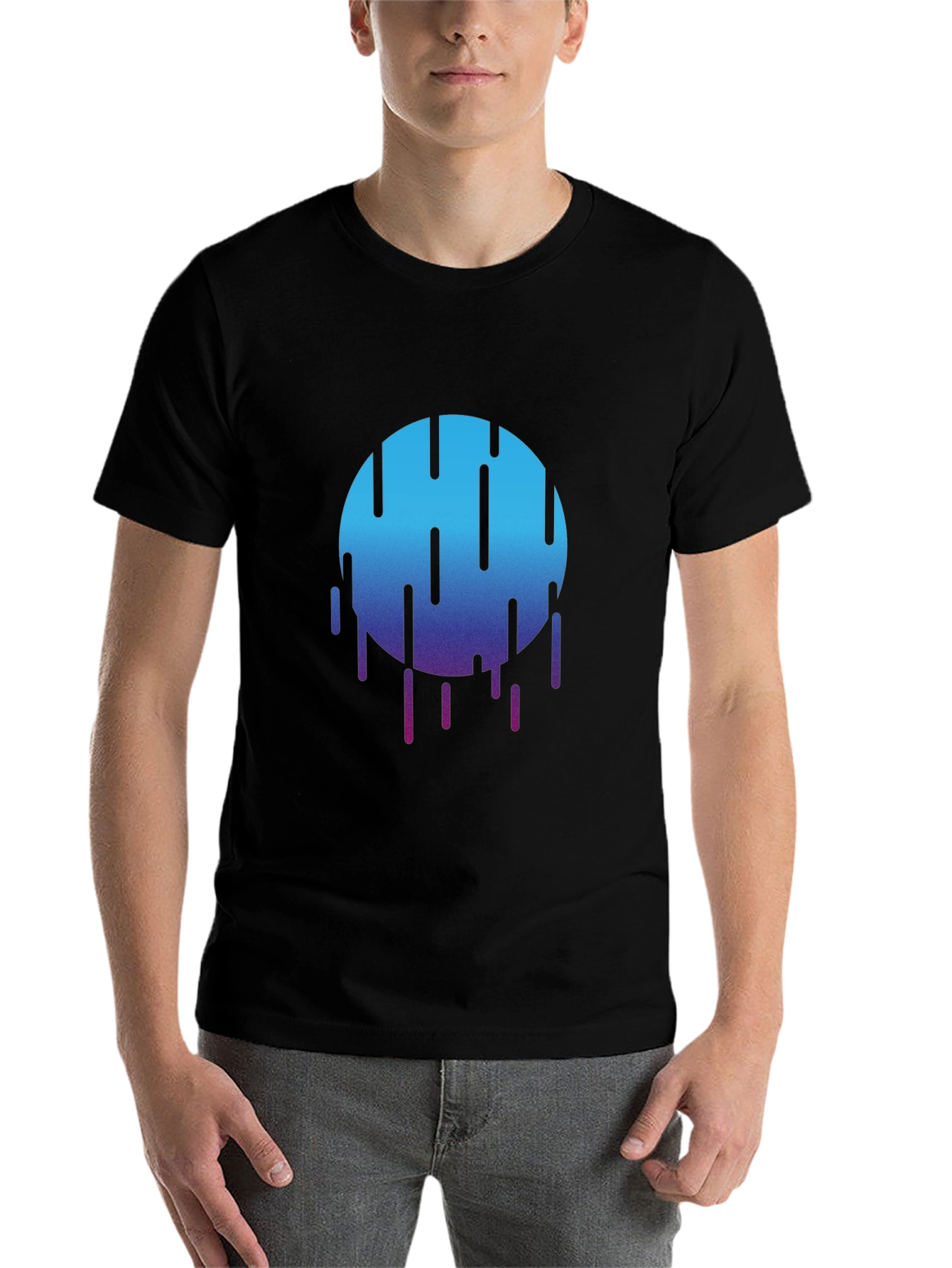 Black Abstract Gradient Circle Tee view 7