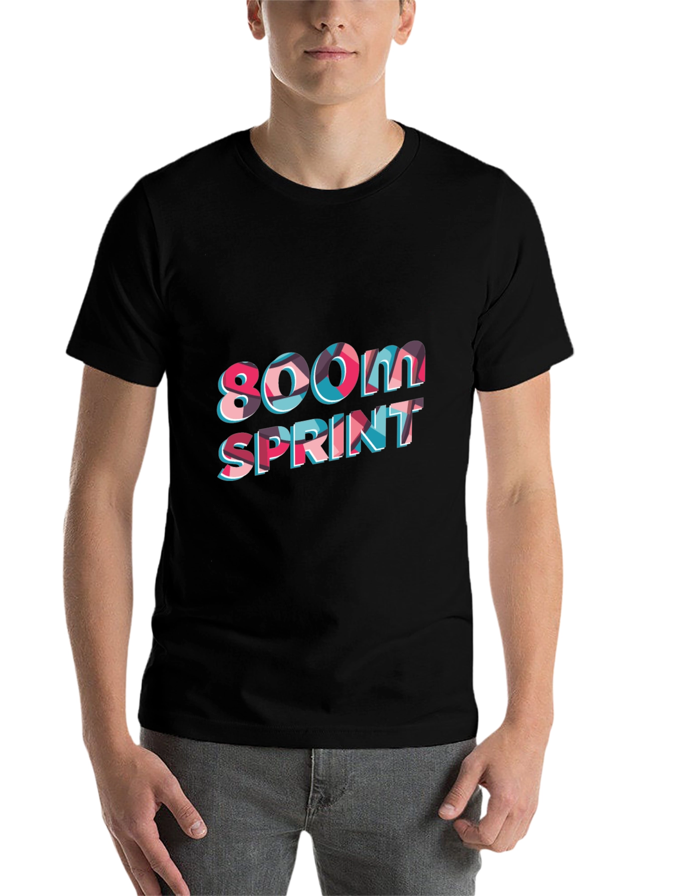 Black 800M Sprint Black T-Shirt view 7