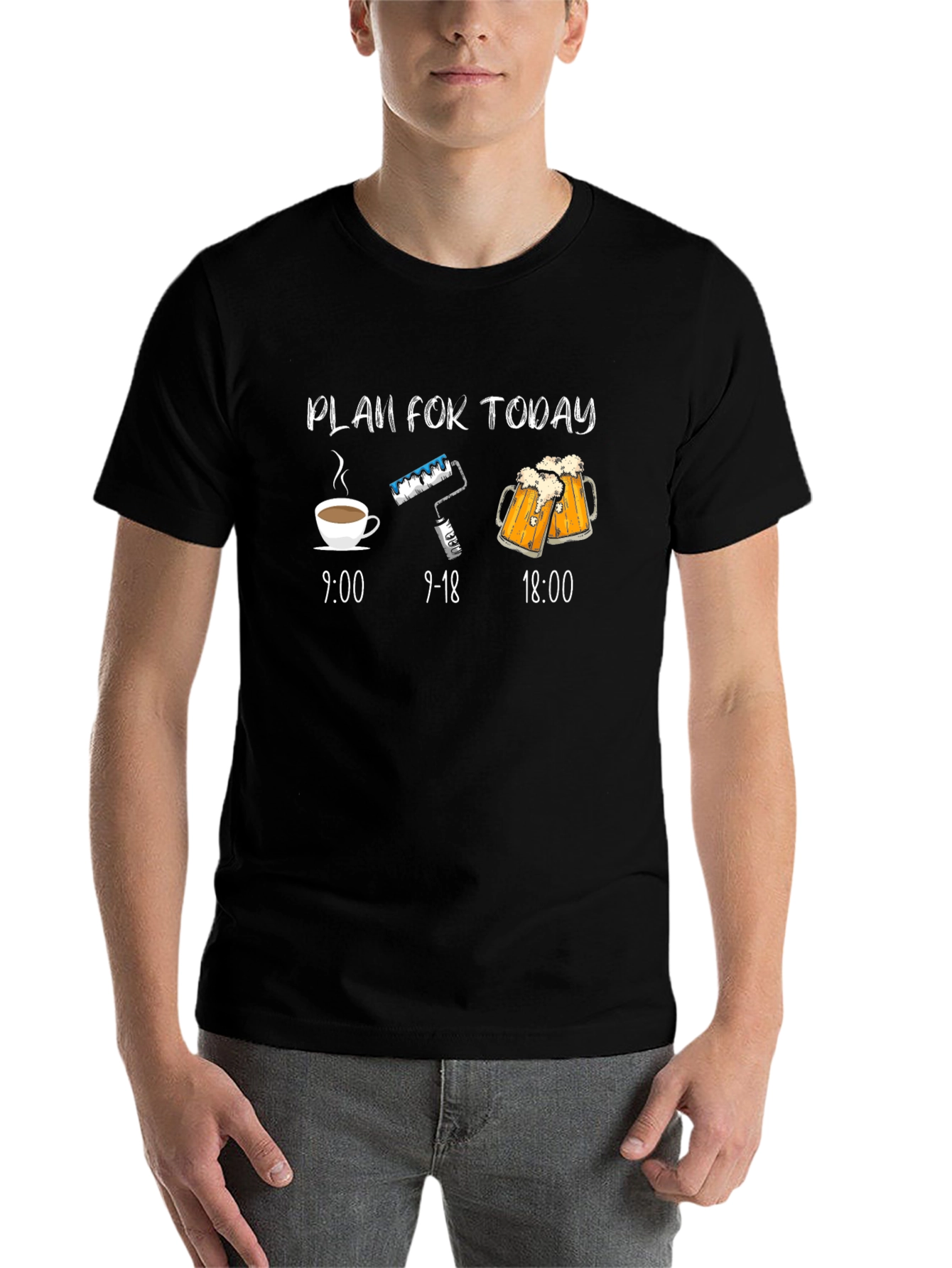 Black Plan For Today Graphic T-Shirt view 7