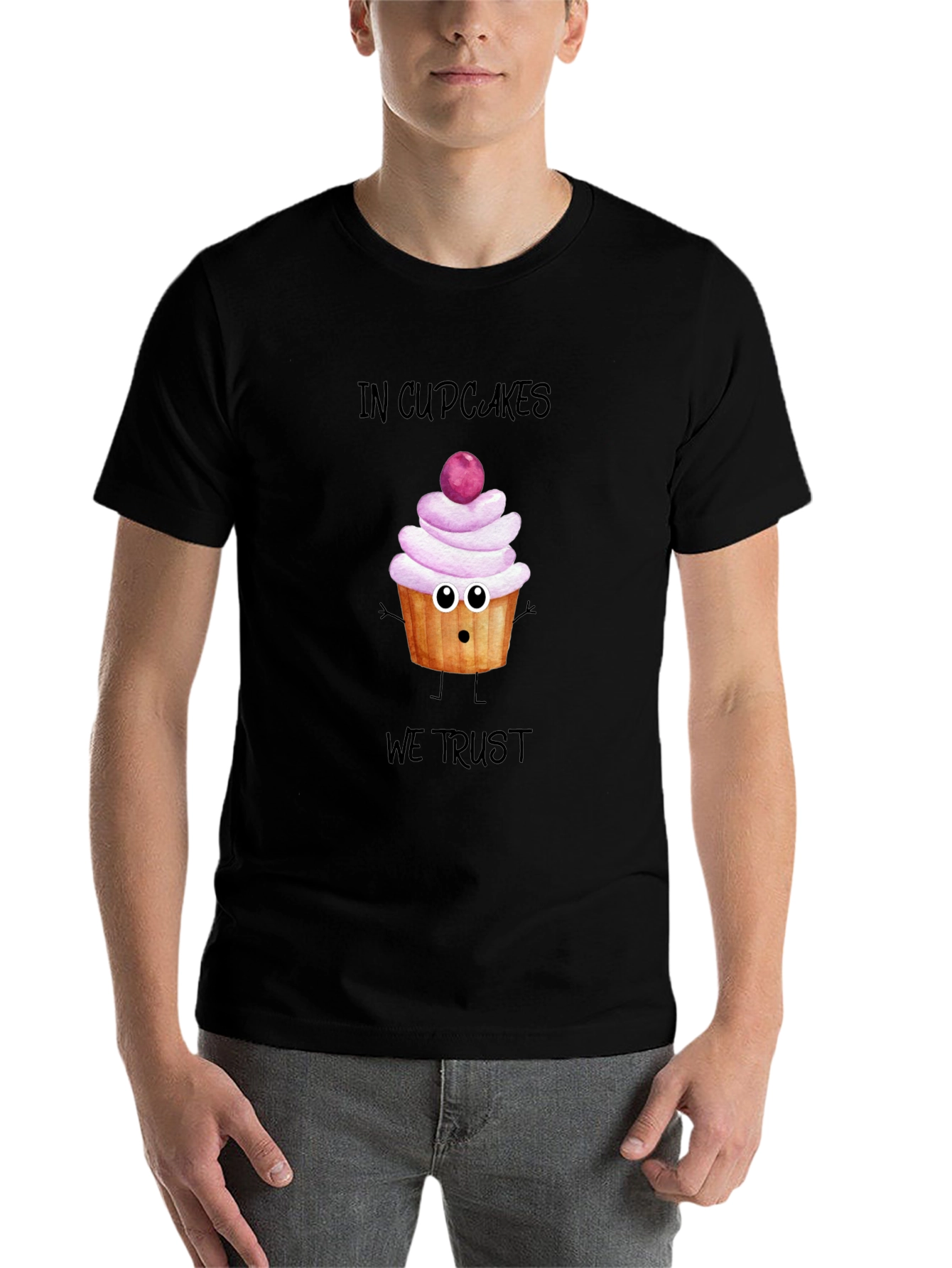 Black In Cupcakes We Trust T-Shirt - Funny Dessert Tee view 7