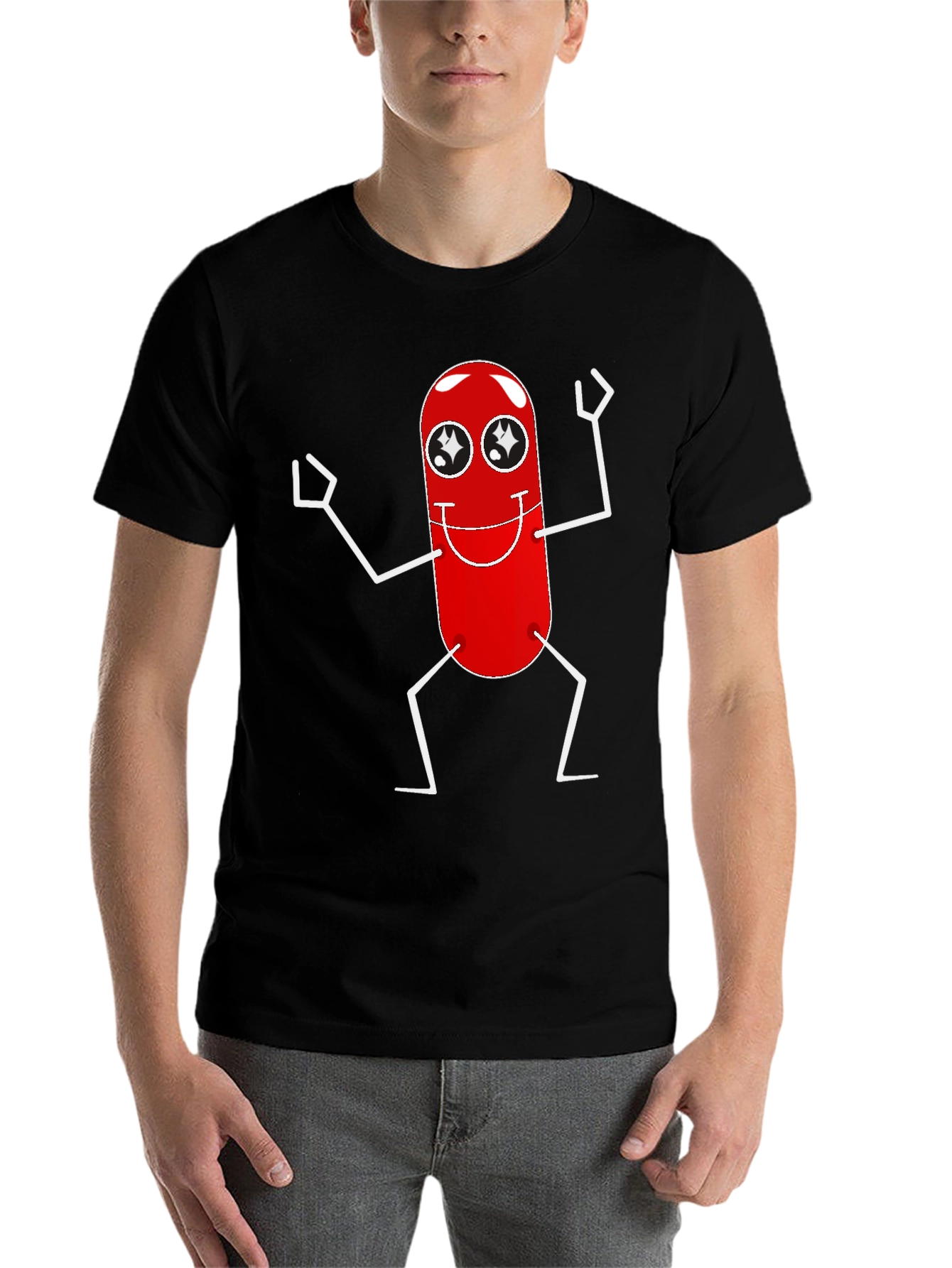 Black Cartoon Pill T-Shirt view 7