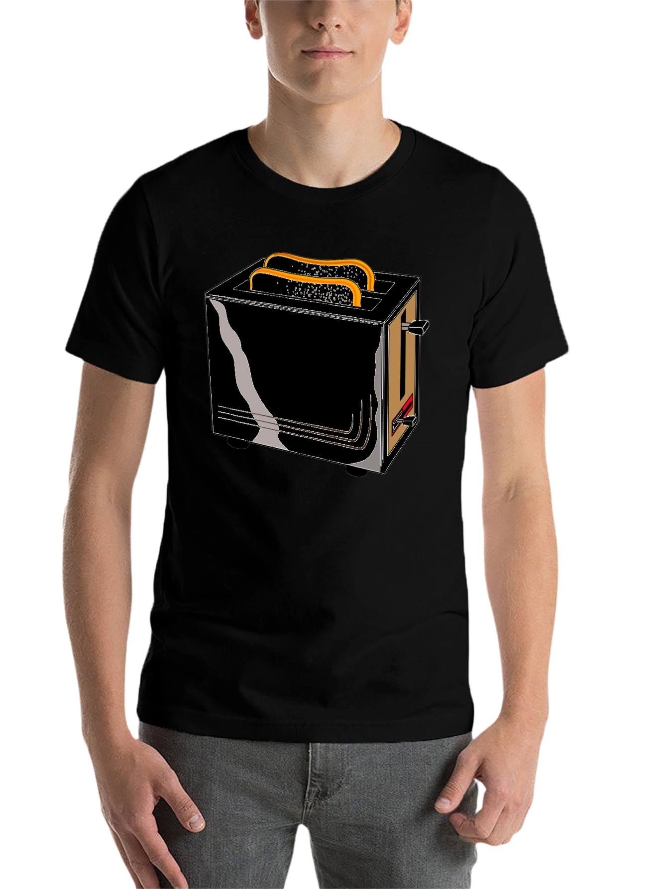 Black Toaster Graphic Tee - Breakfast Humor T-Shirt view 7