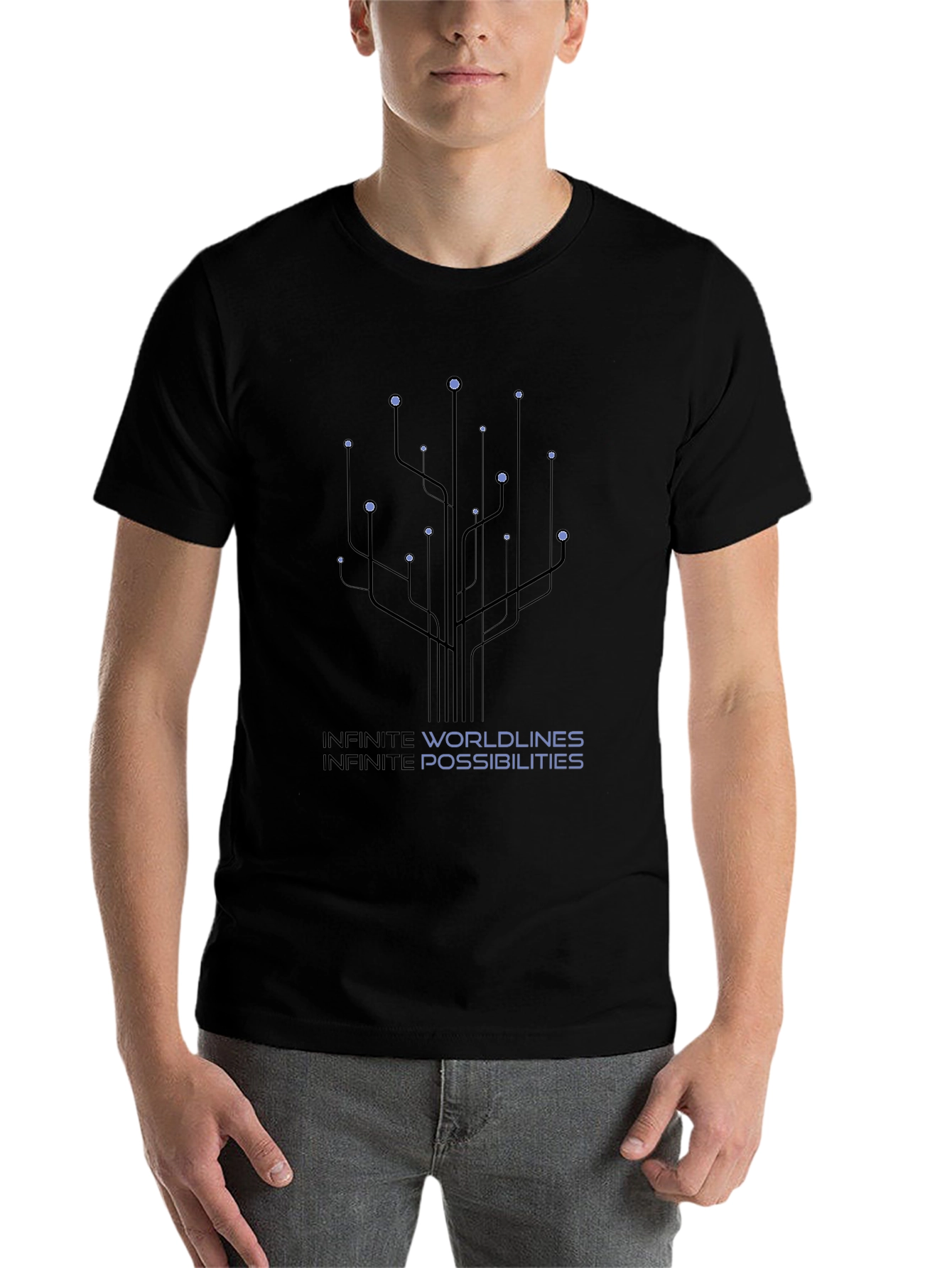 Black Infinite Worldlines T-Shirt view 7