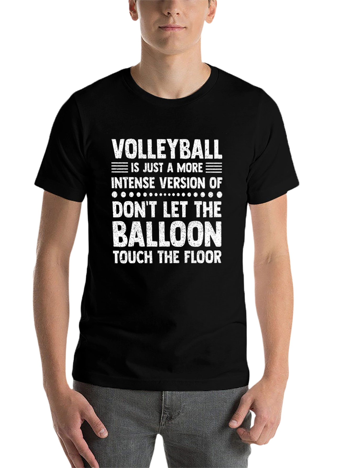Black Volleyball Intense Version T-Shirt view 7