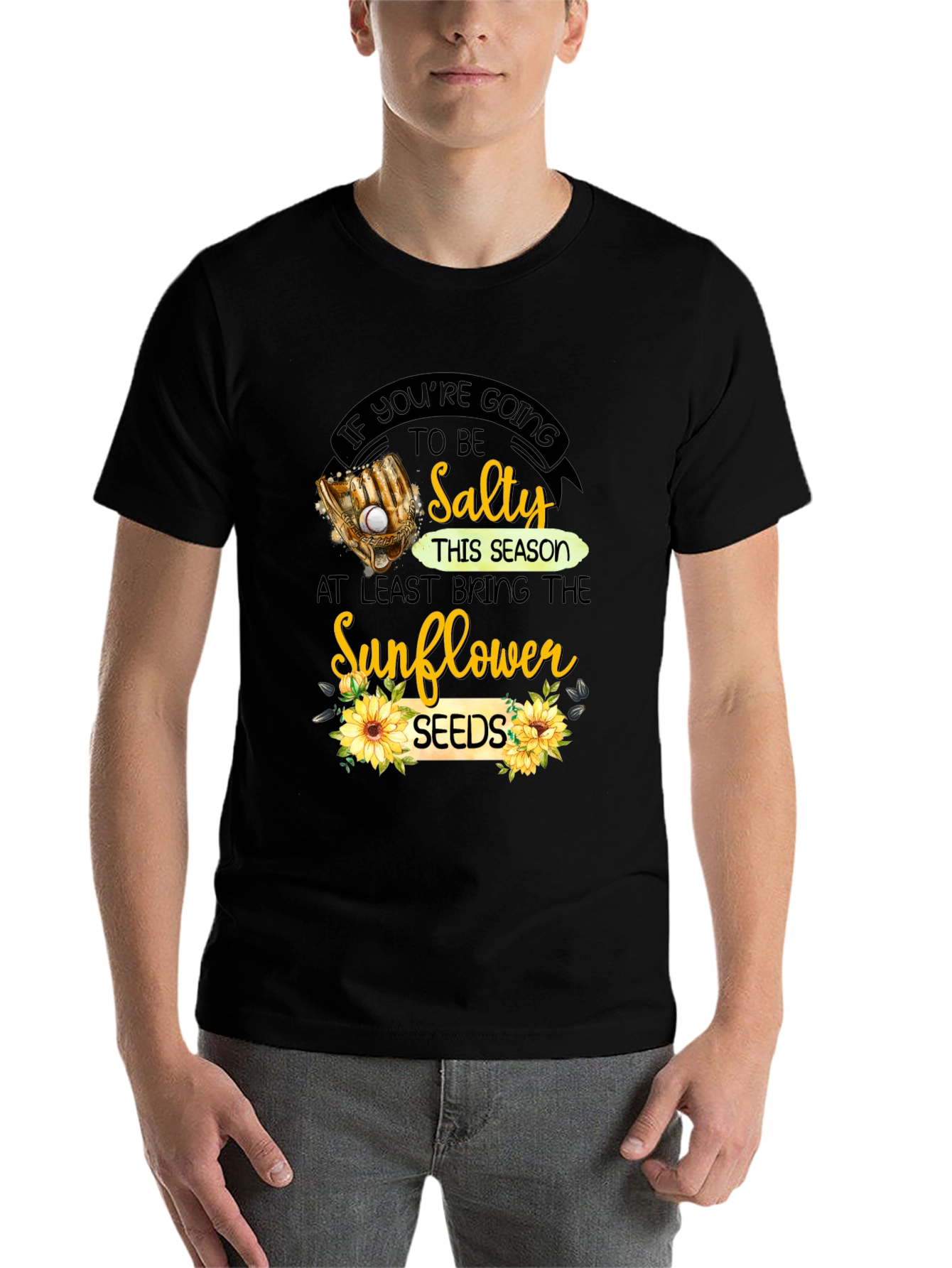 Black Salty Sunflower Seeds Graphic T-Shirt view 7