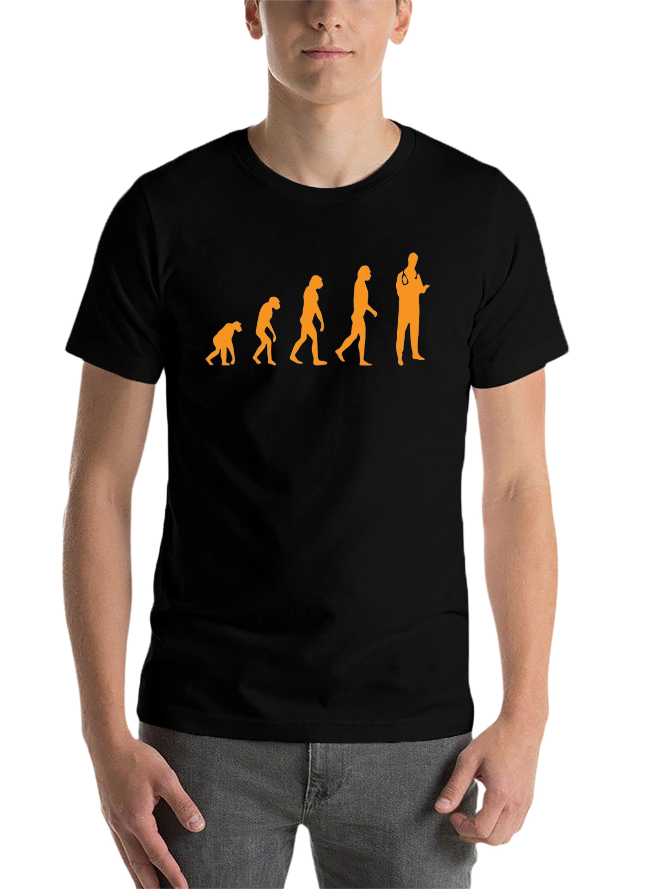 Black Evolution of Doctor T-Shirt - Black Cotton Tee view 7