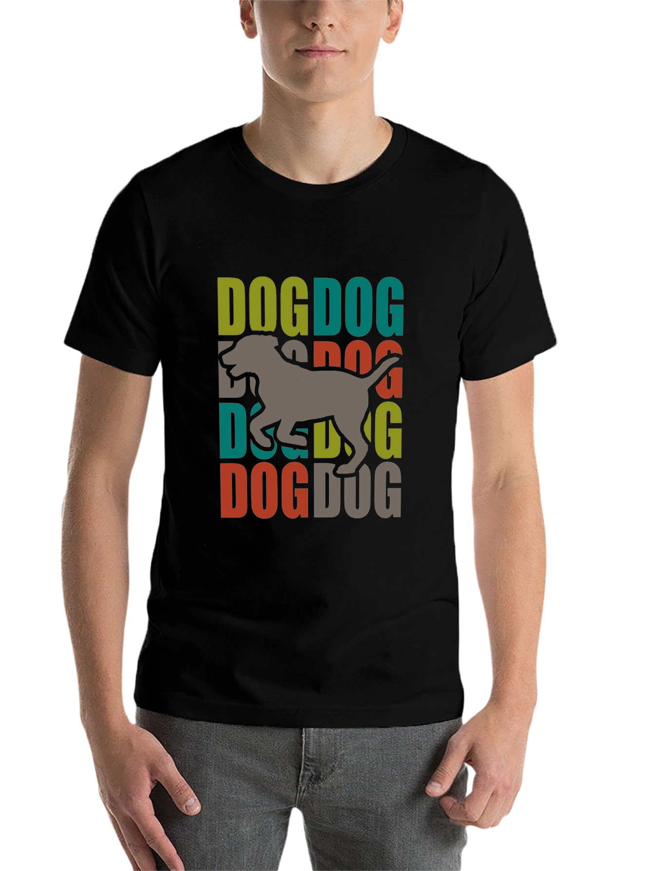 Black Dog Graphic Print Tee - Trendy Dog Lover T-Shirt view 7