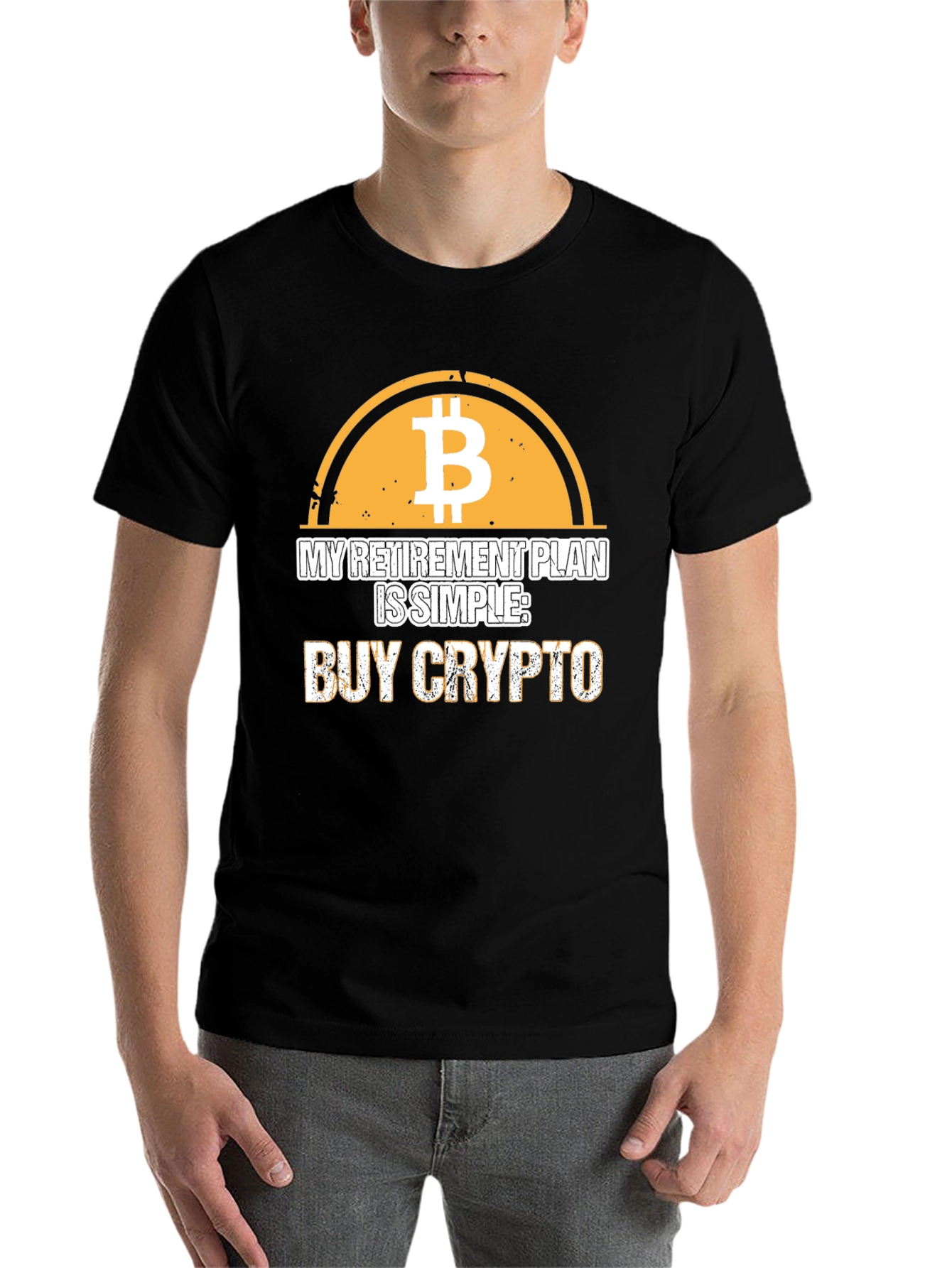 Black Buy Crypto Retirement Plan T-Shirt view 7
