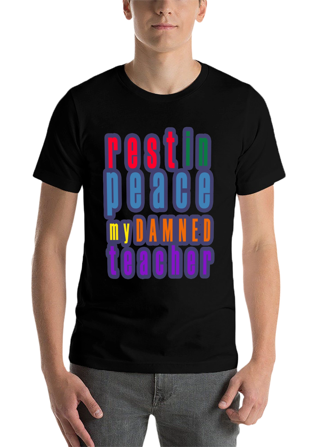 Black RIP My Damned Teacher Graphic Tee view 7