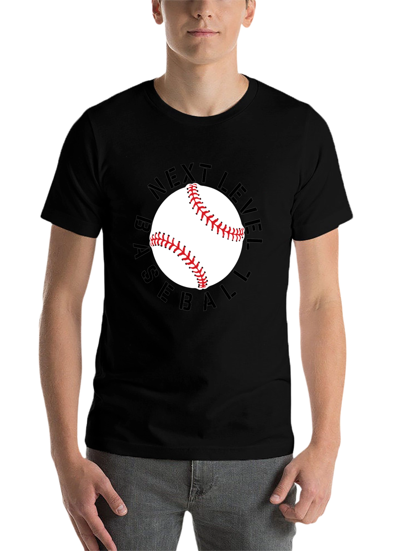 Black Next Level Baseball Graphic Tee view 7