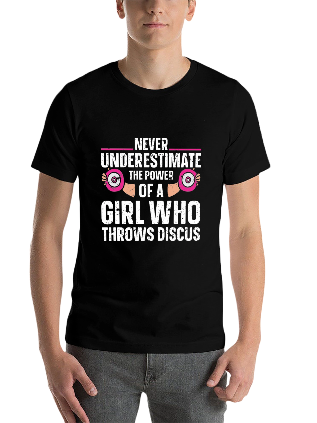 Black Girl Discus Thrower Power T-Shirt view 7