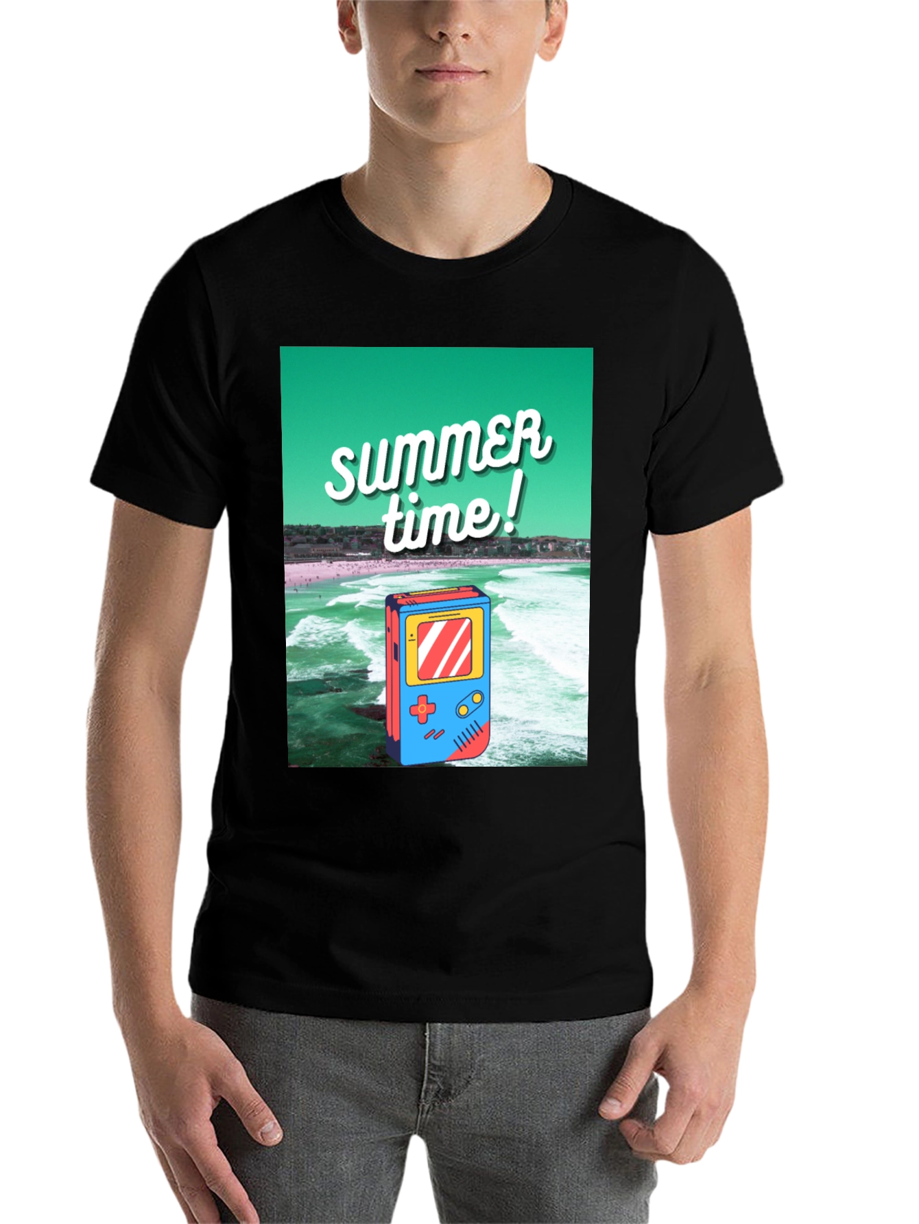 Black Retro Summer Time Graphic Tee view 7
