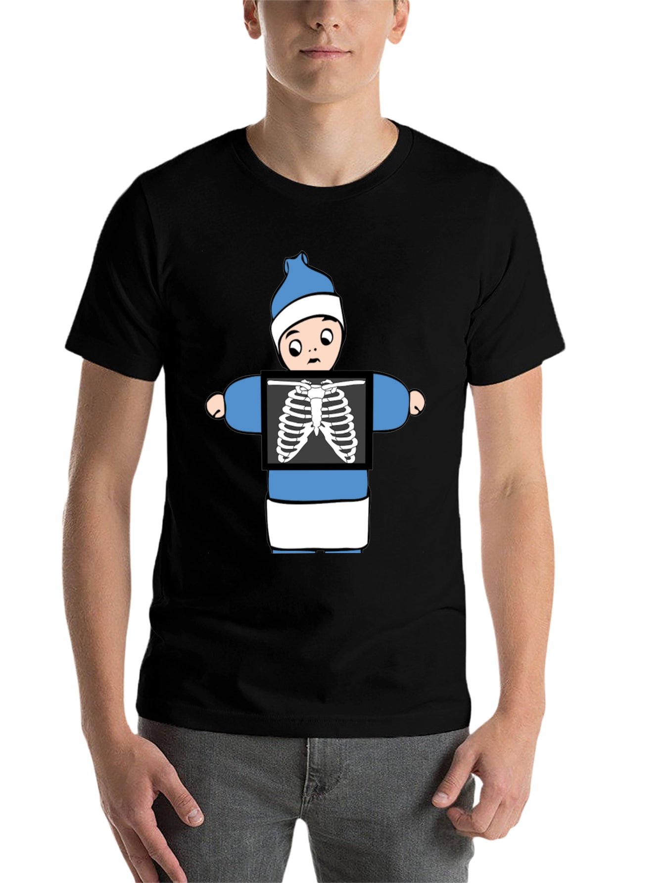 Black Funny X-Ray Baby T-Shirt view 7
