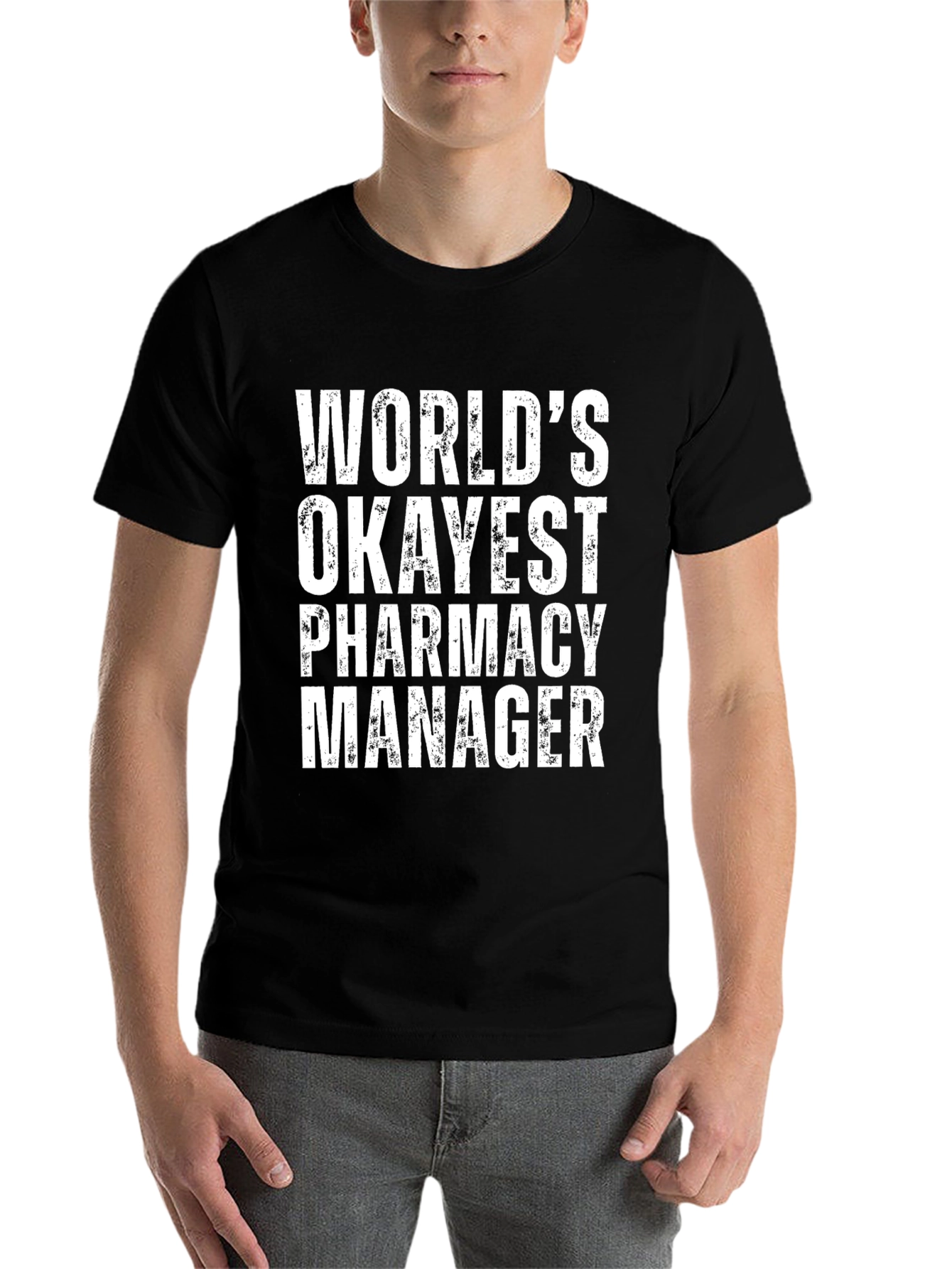 Black Funny Pharmacy Manager T-Shirt view 7