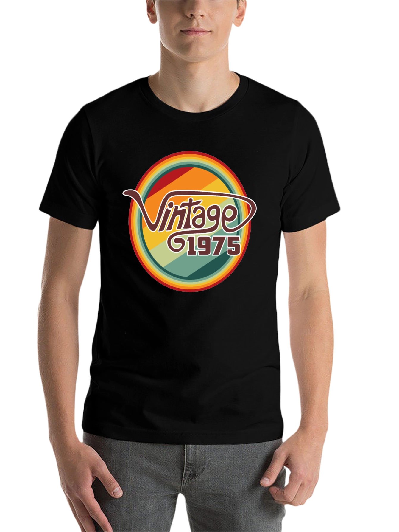 Black Vintage 1975 Graphic T-Shirt - Retro Style view 7